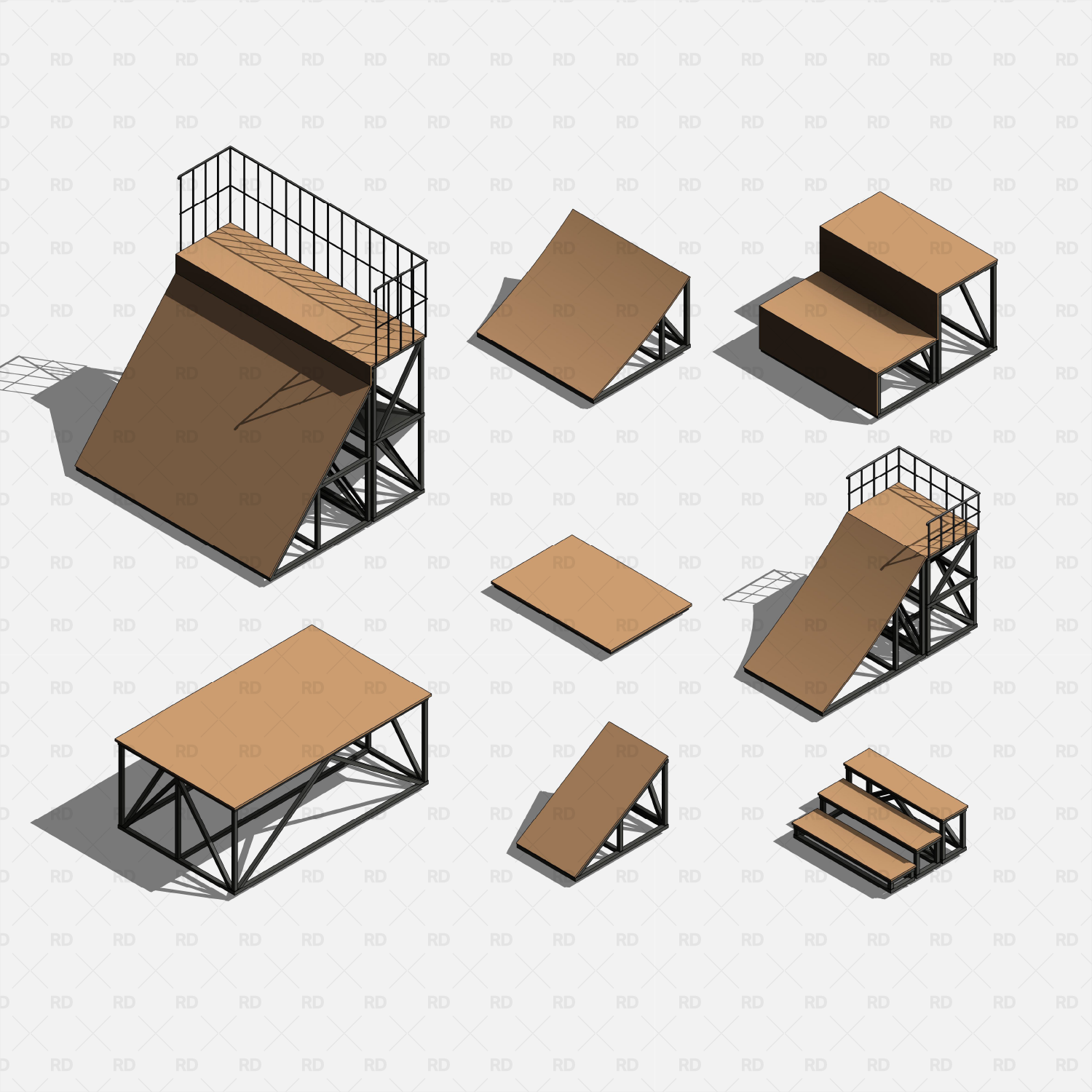 revit skatepark equipment