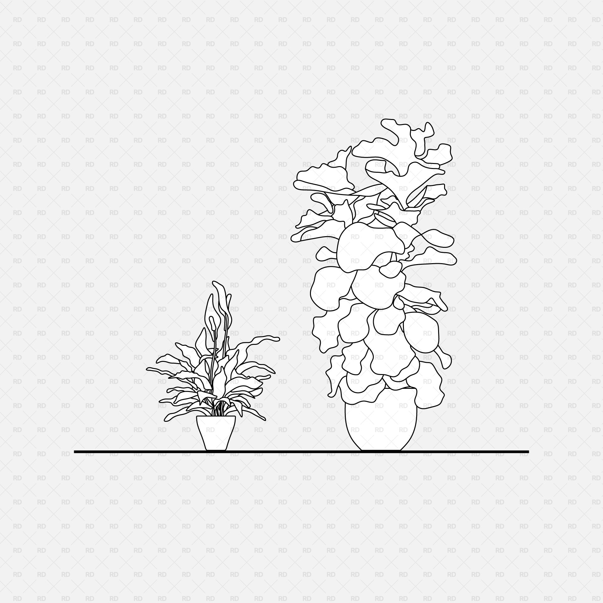 revit 2d potted plants
