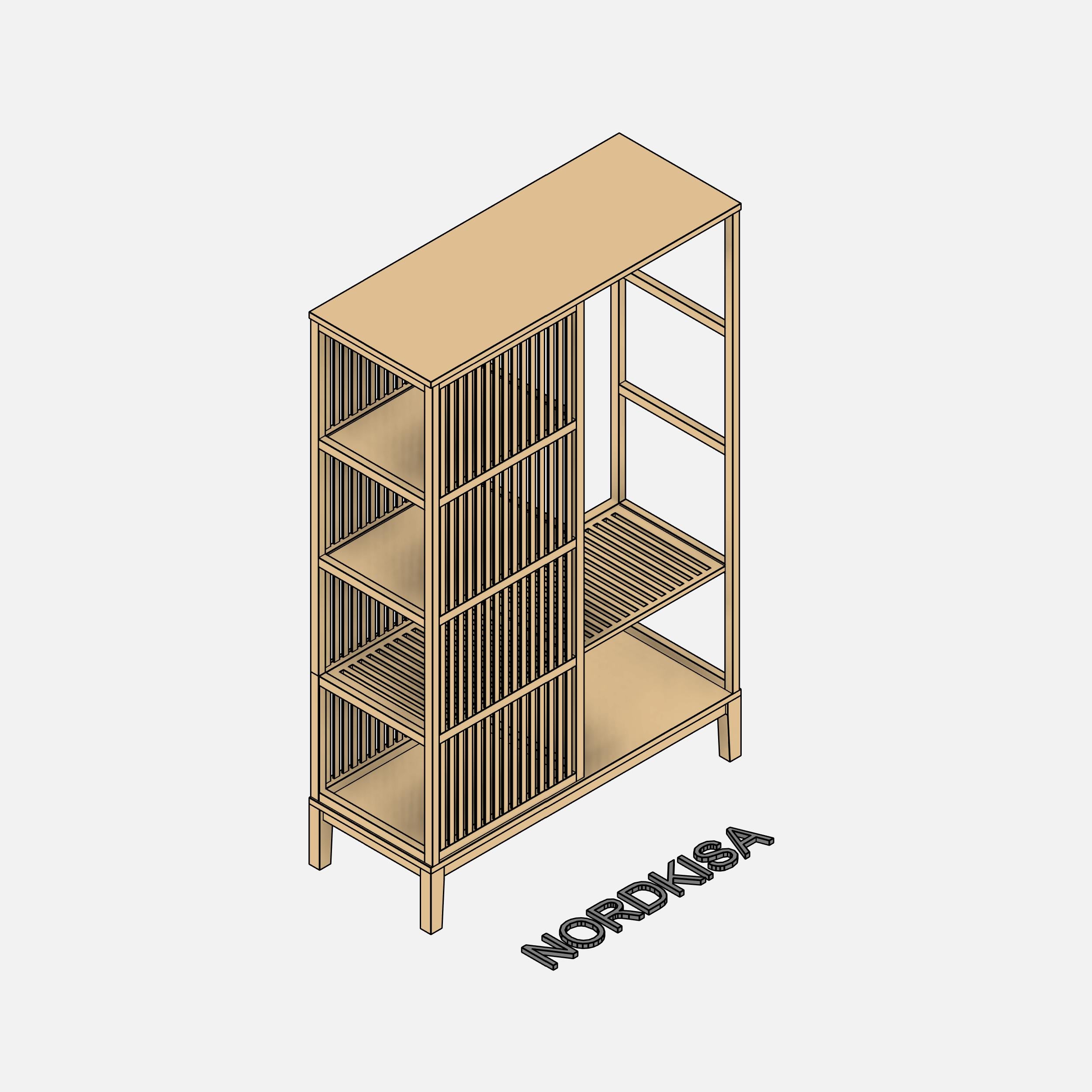 Revit Family of IKEA NORDKISA Open wardrobe