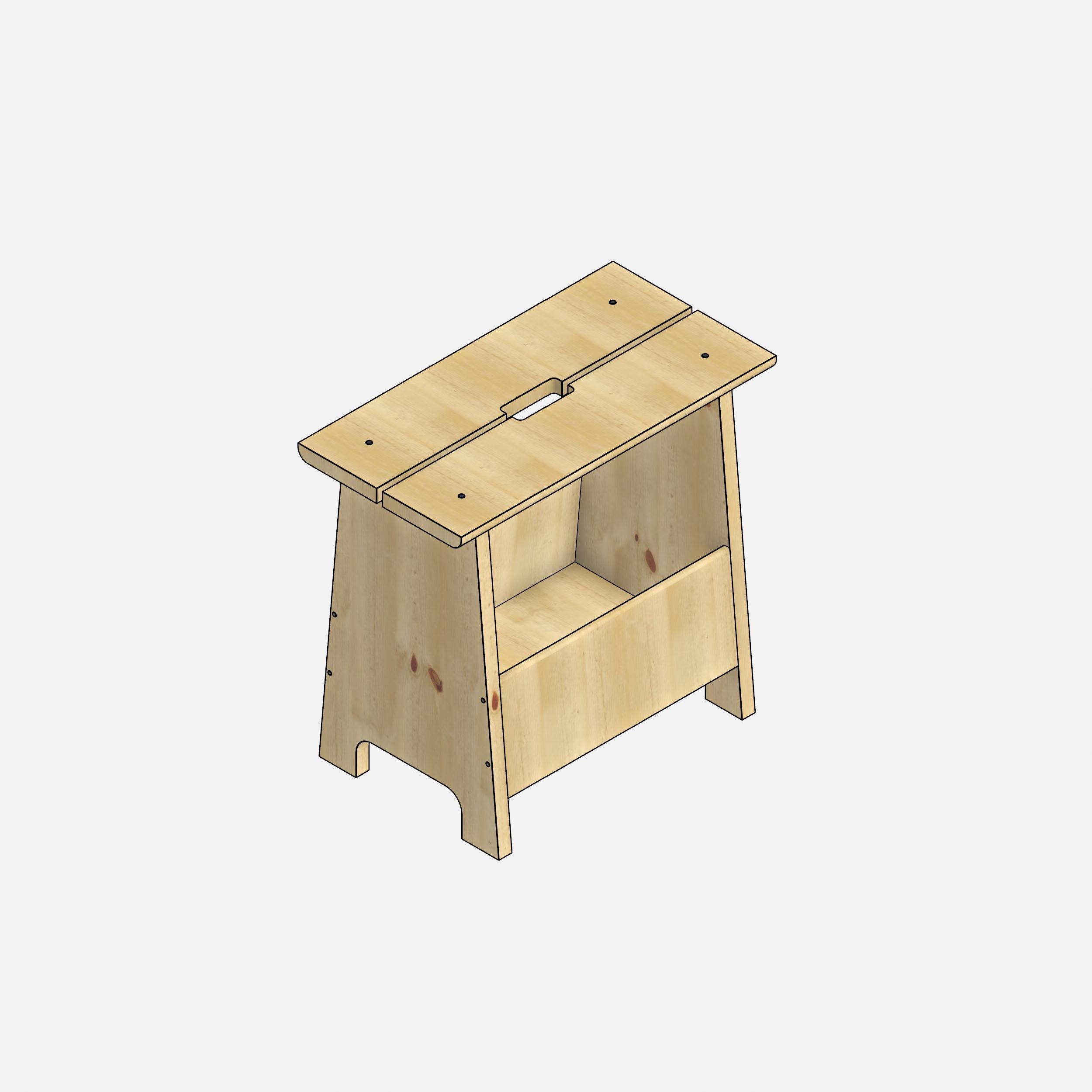 IKEA PERJOHAN Stool with Storage revit