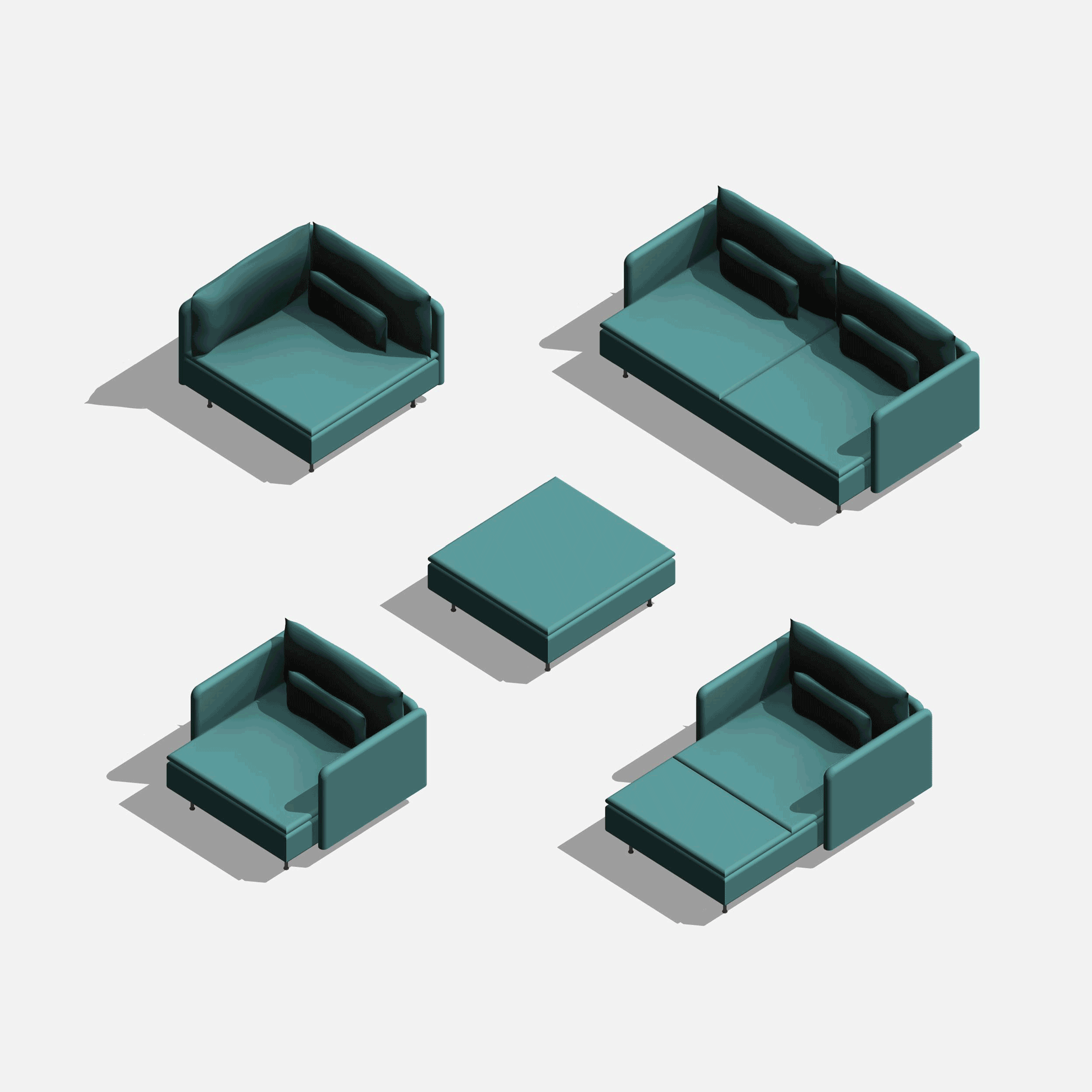 revit modular sofa