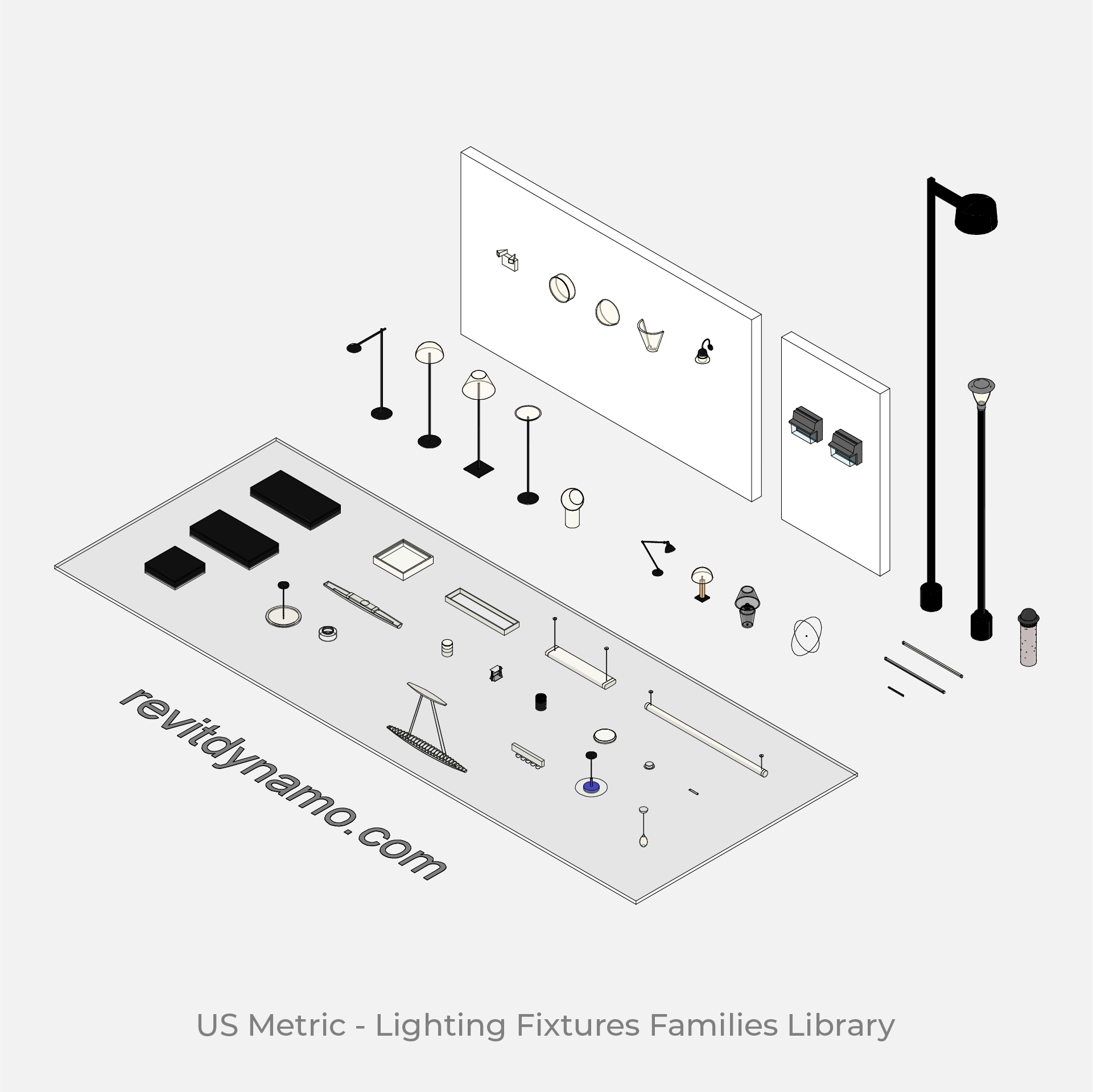 free download lighting families revit