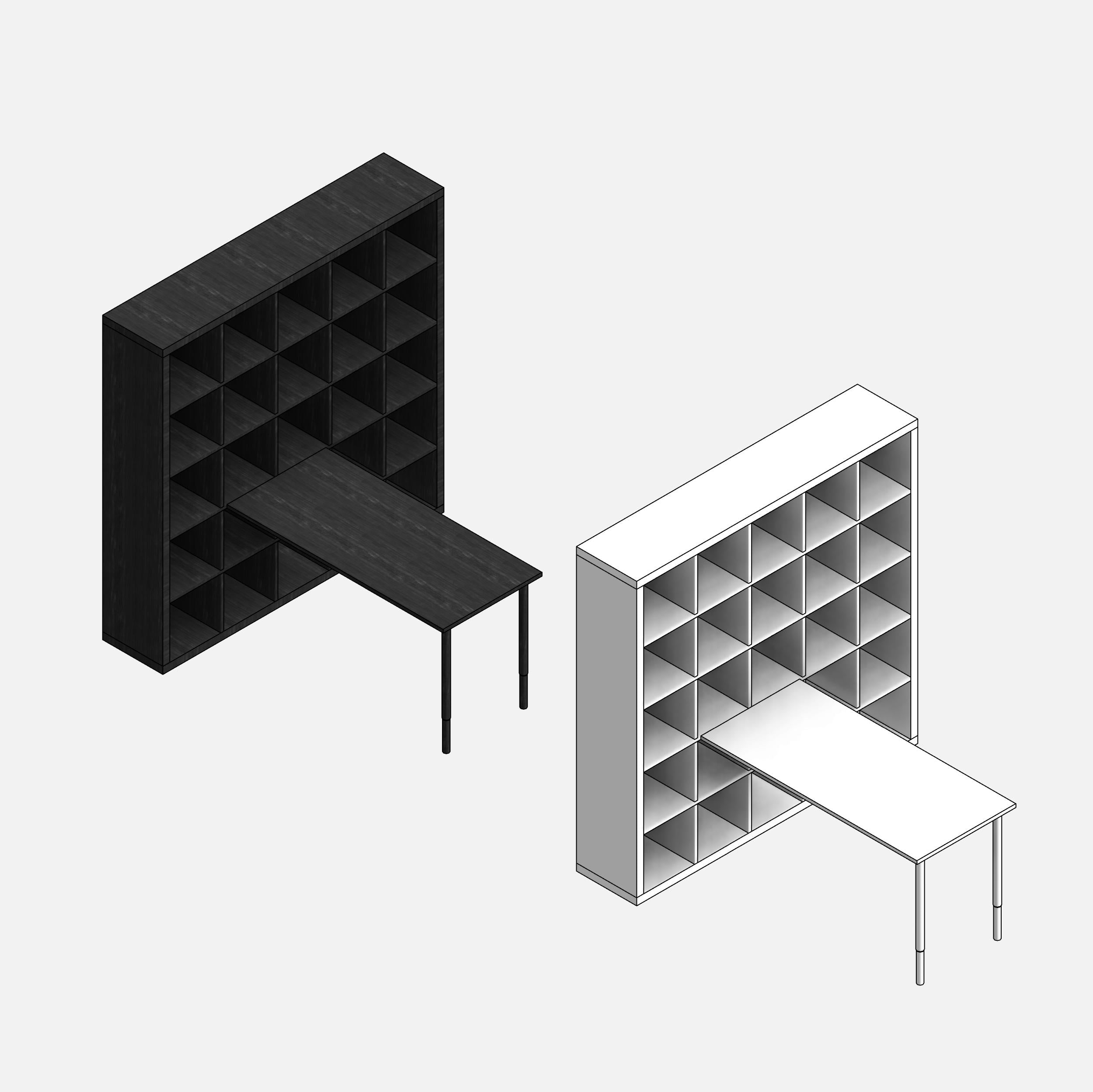 IKEA KALLAX LAGKAPTEN Desk revit