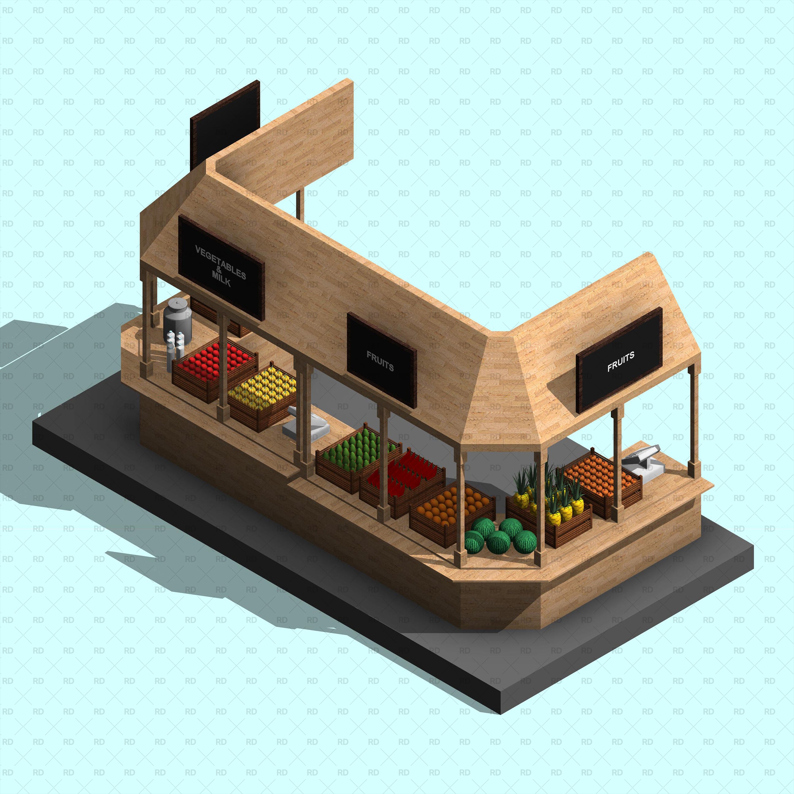 market stall revit family