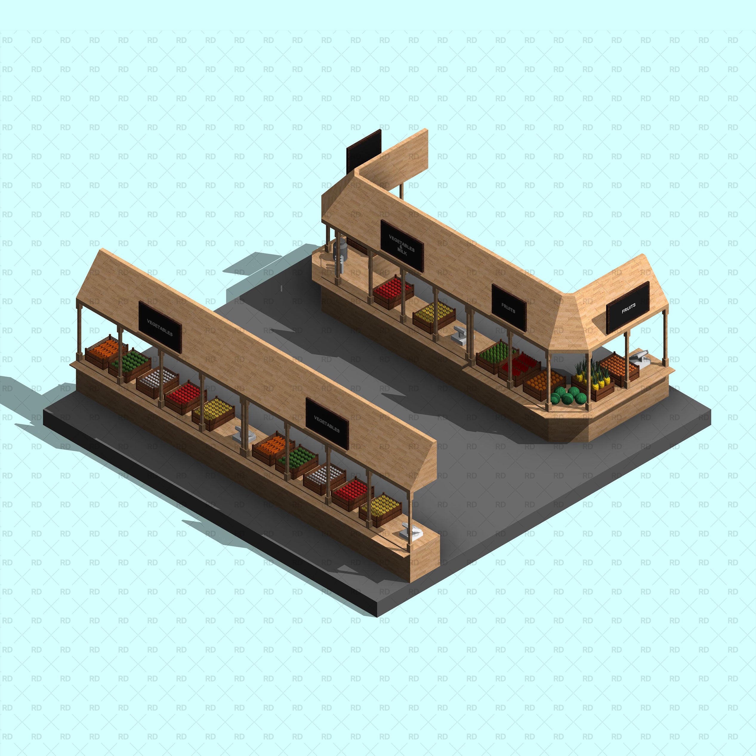 market stall revit family