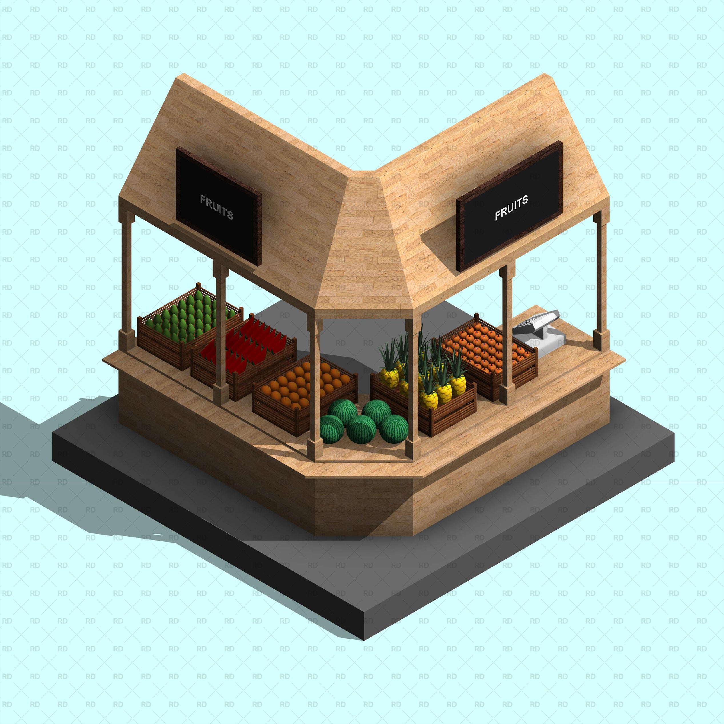 market stall revit family