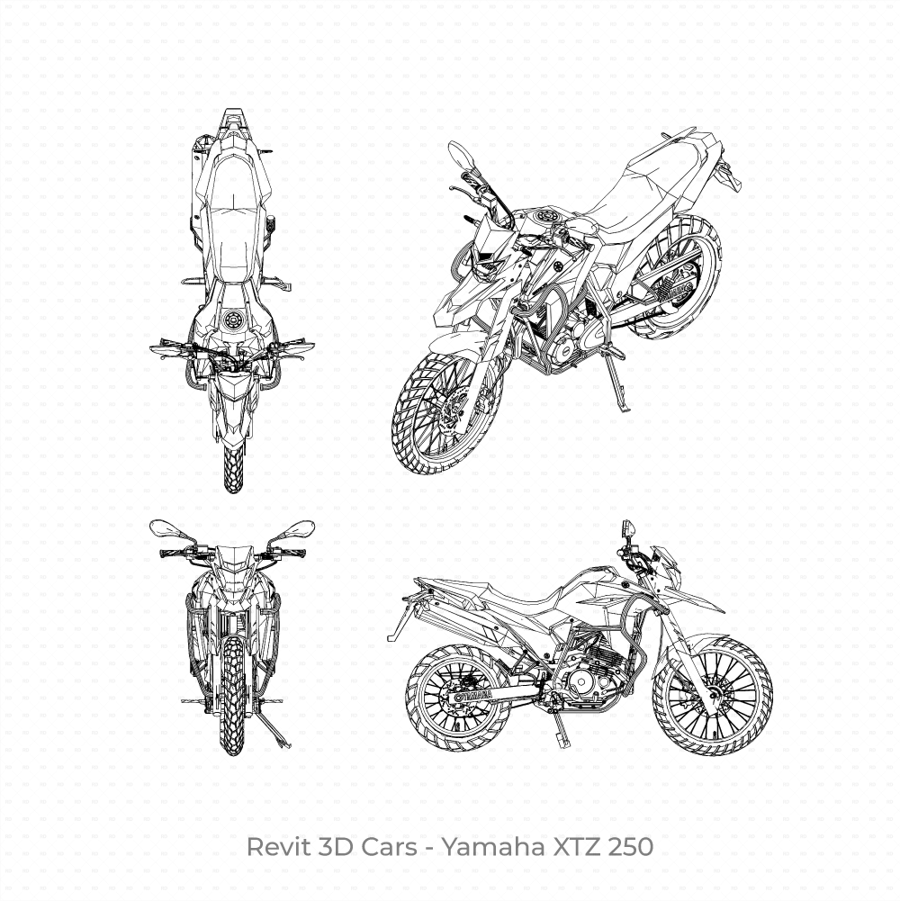 Revit 3D Vehicle: Yamaha XTZ 250 Motorcycle download family