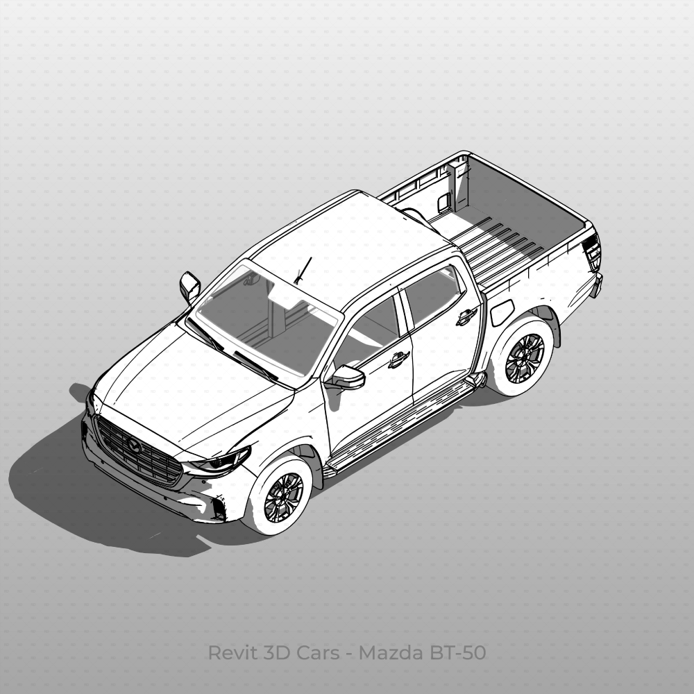 Revit 3D Car family Mazda BT-50 Free Download