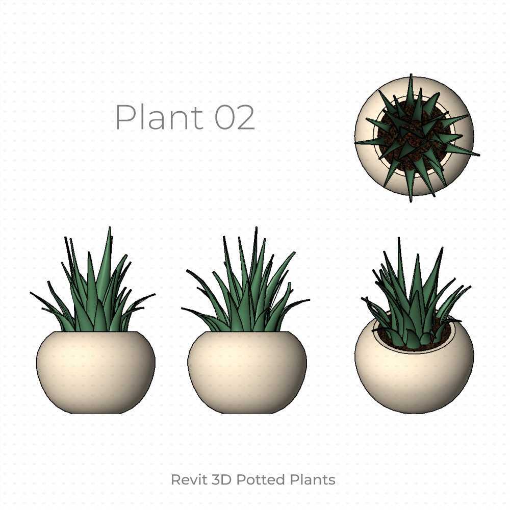 Revit Potted Plants Families aloe