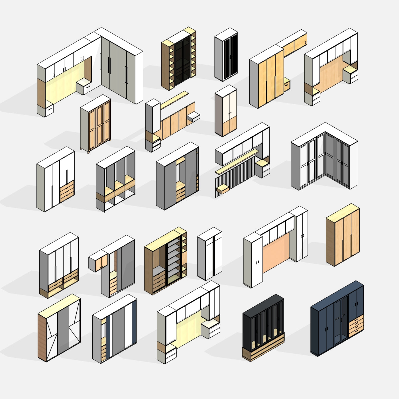 Revit Bedroom Wardrobes families download 