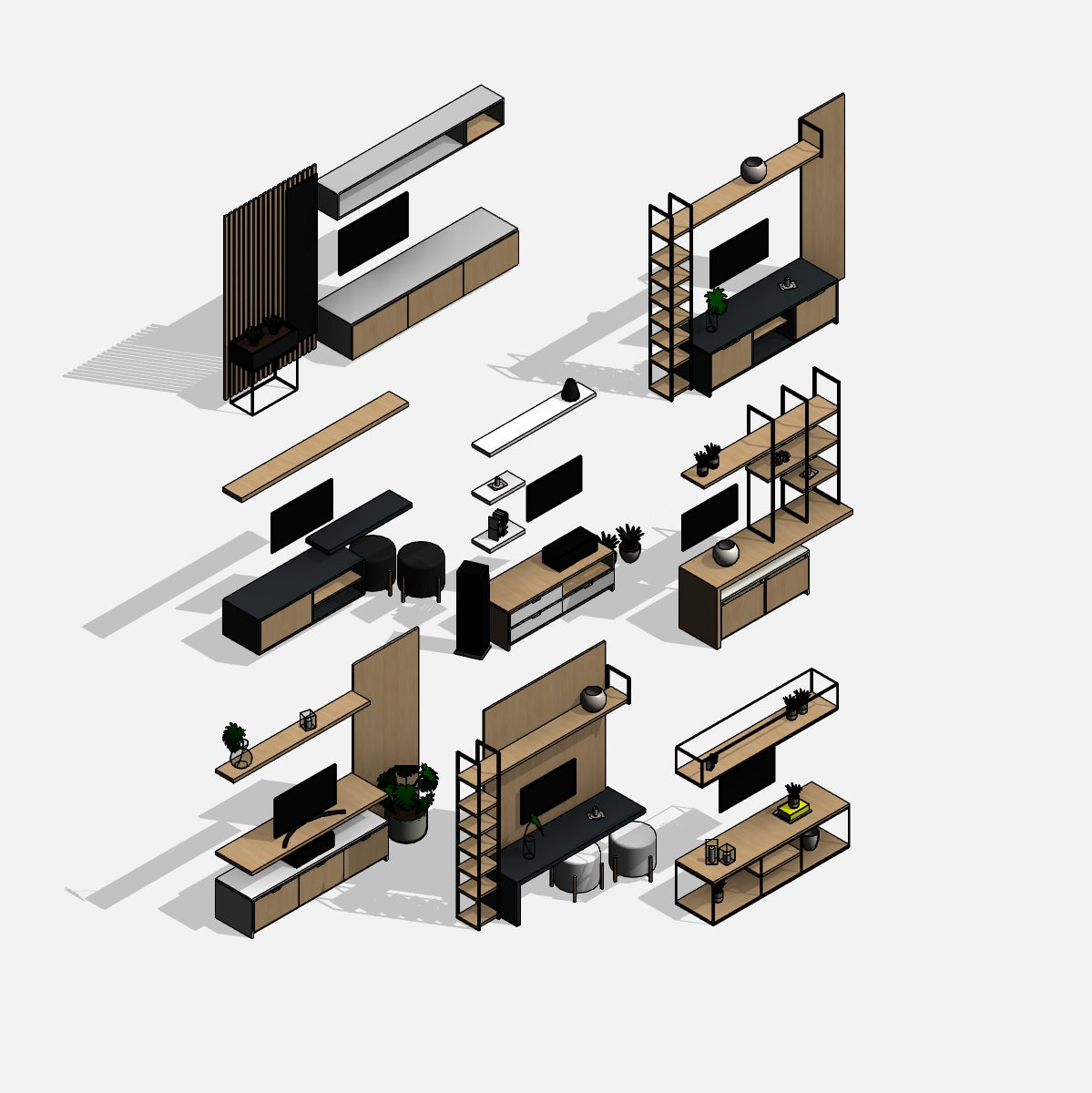 revit shelves families