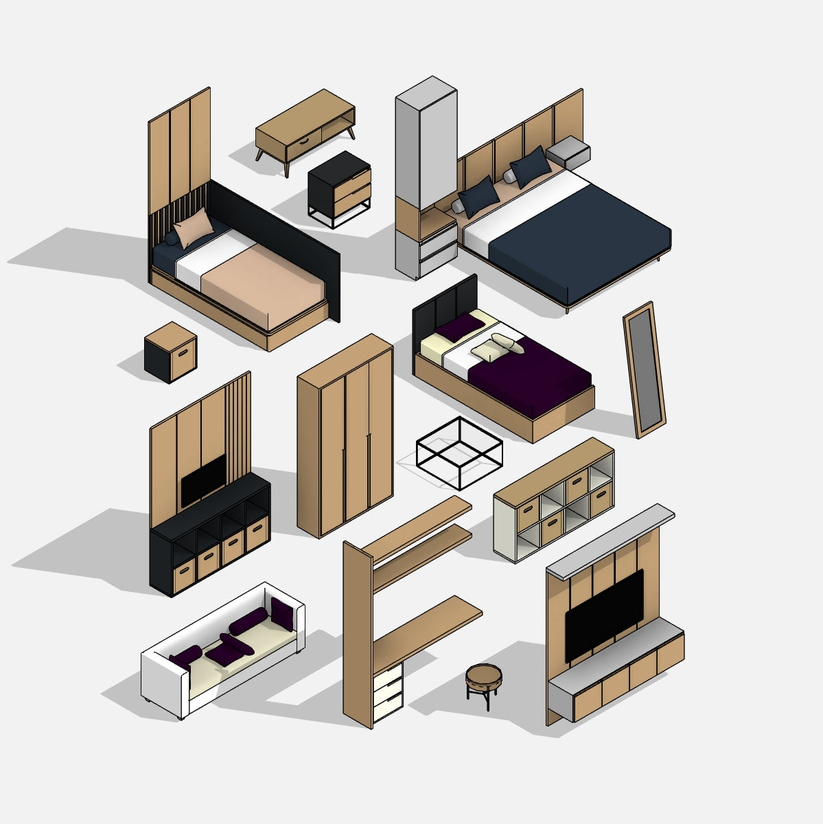 revit bedroom furniture