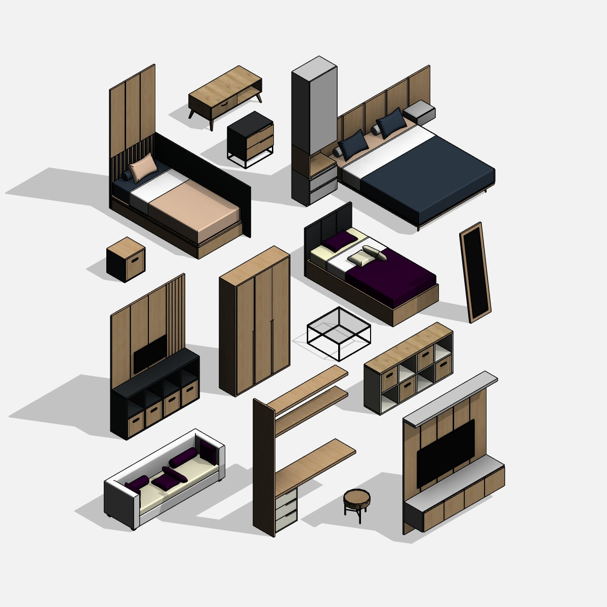 revit bedroom families 