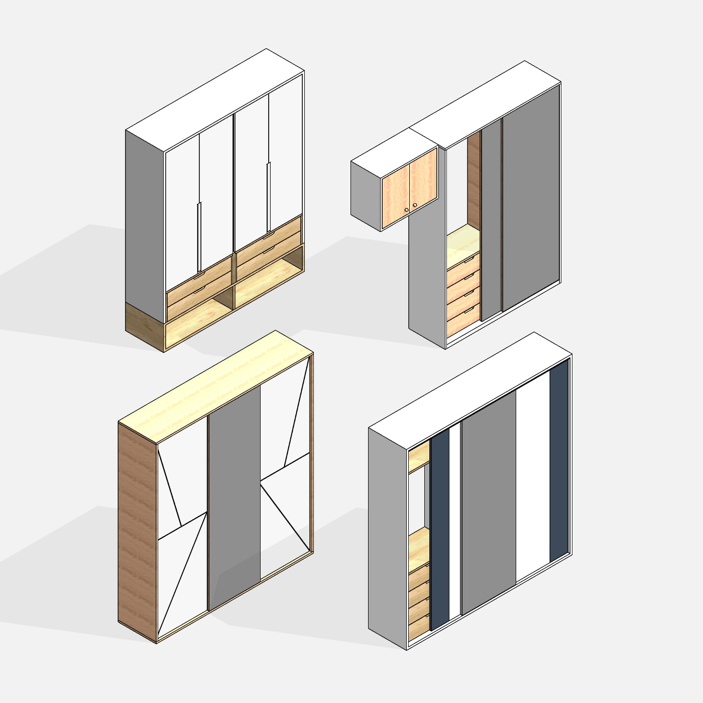 Revit Bedroom Wardrobes families download sliding doors 