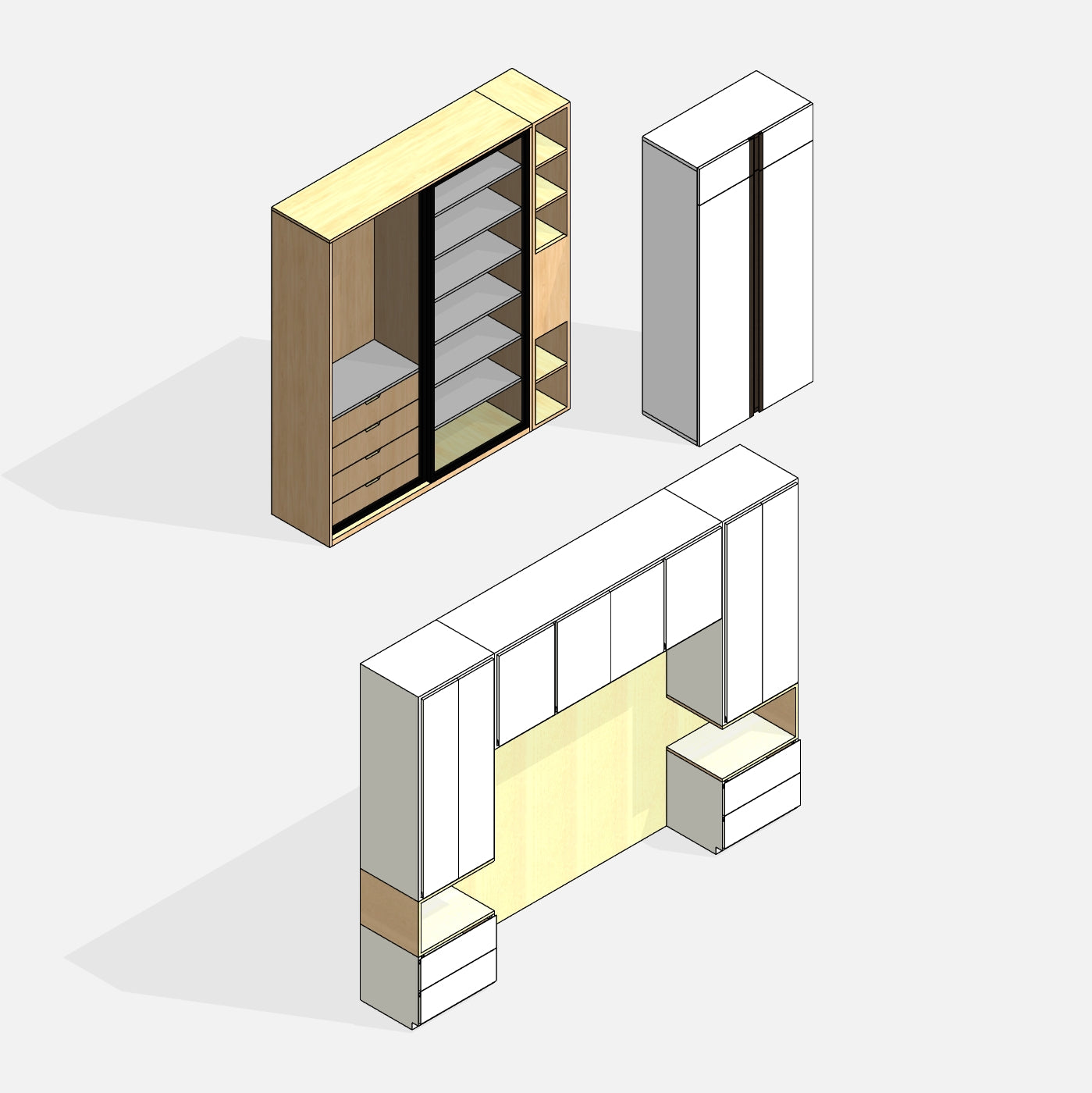 Revit Bedroom Wardrobes families download glass doors