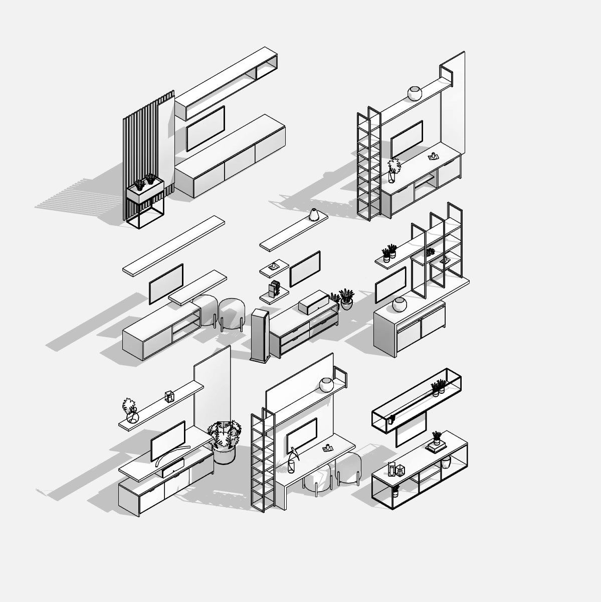 revit shelving families