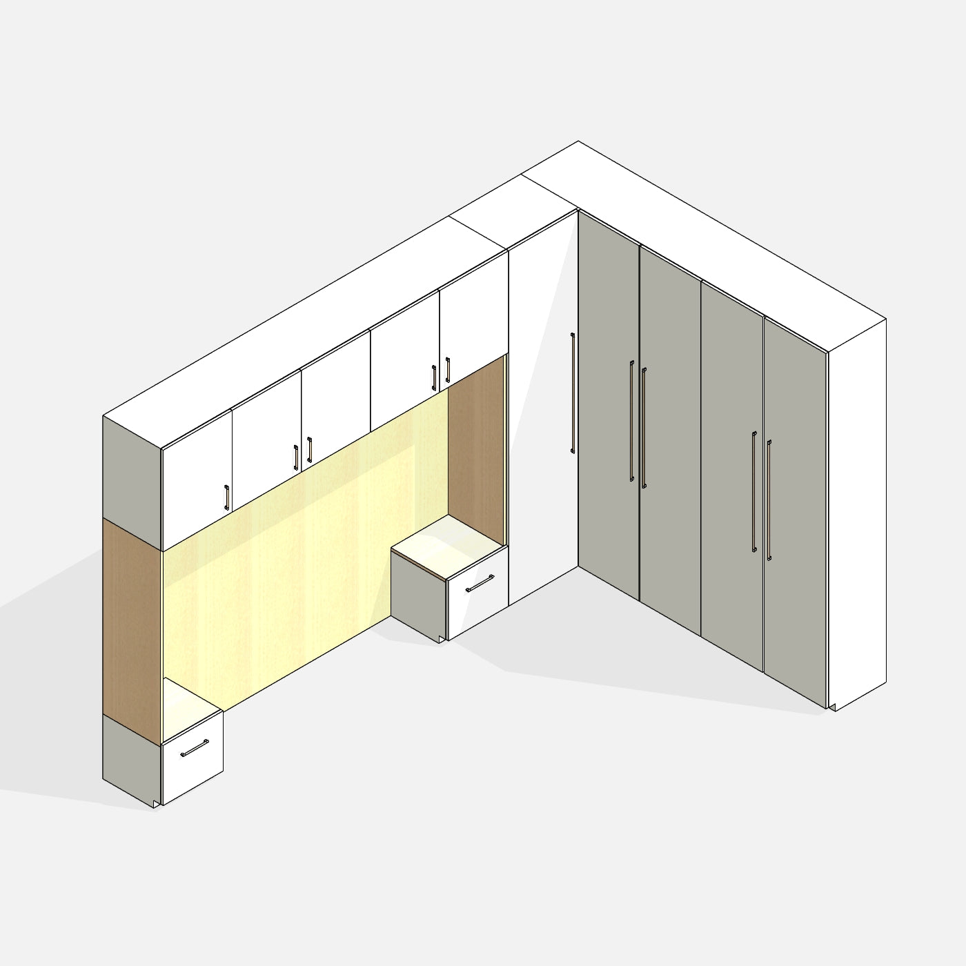 Revit Bedroom Wardrobes families download corner 