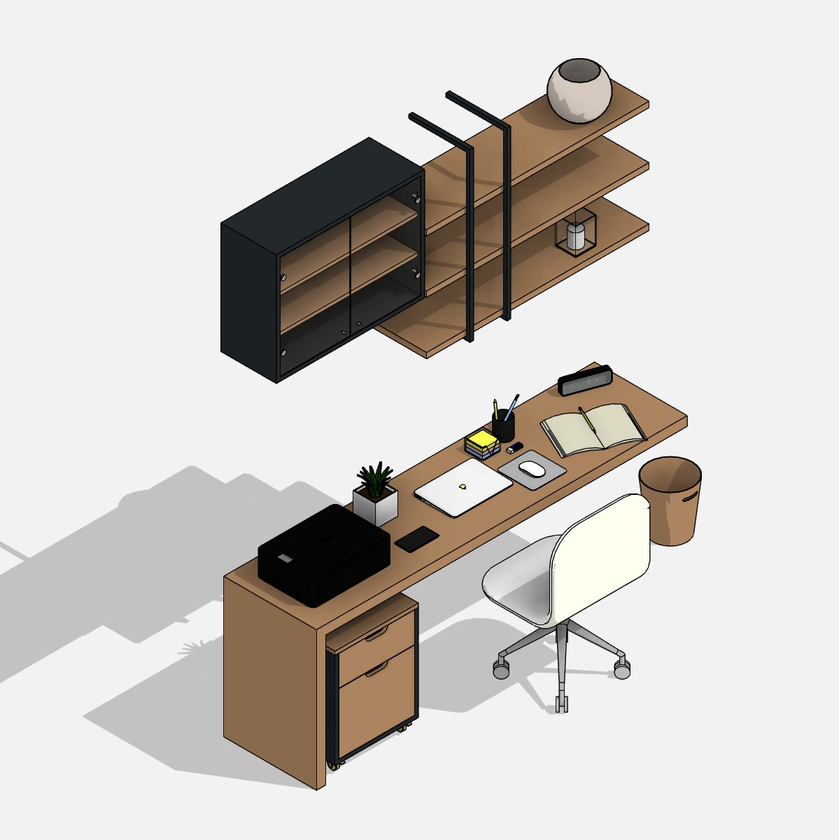 revit office desk