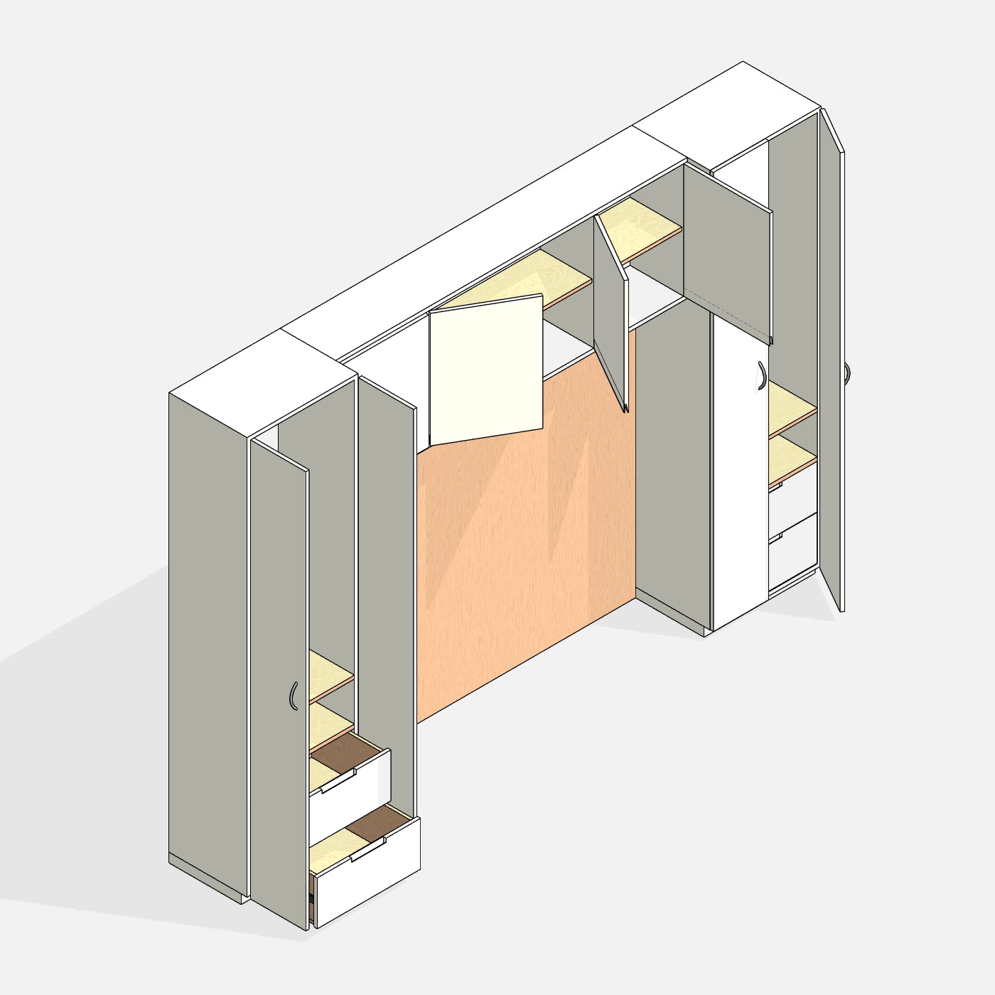 Revit Bedroom Wardrobes families download bed 