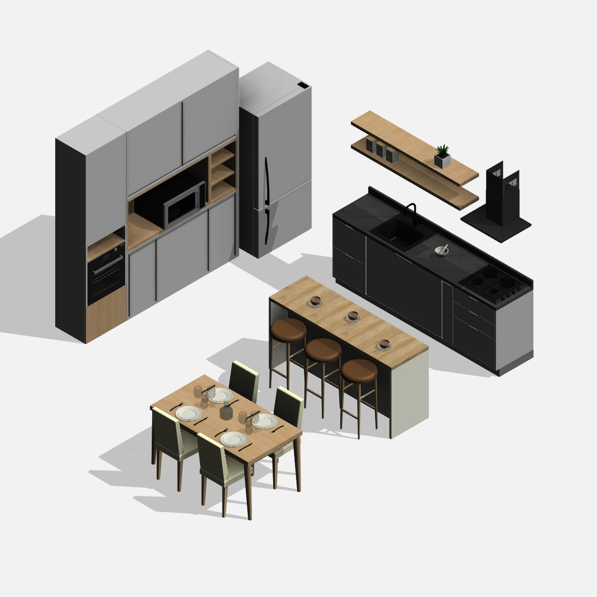 revit kitchen families