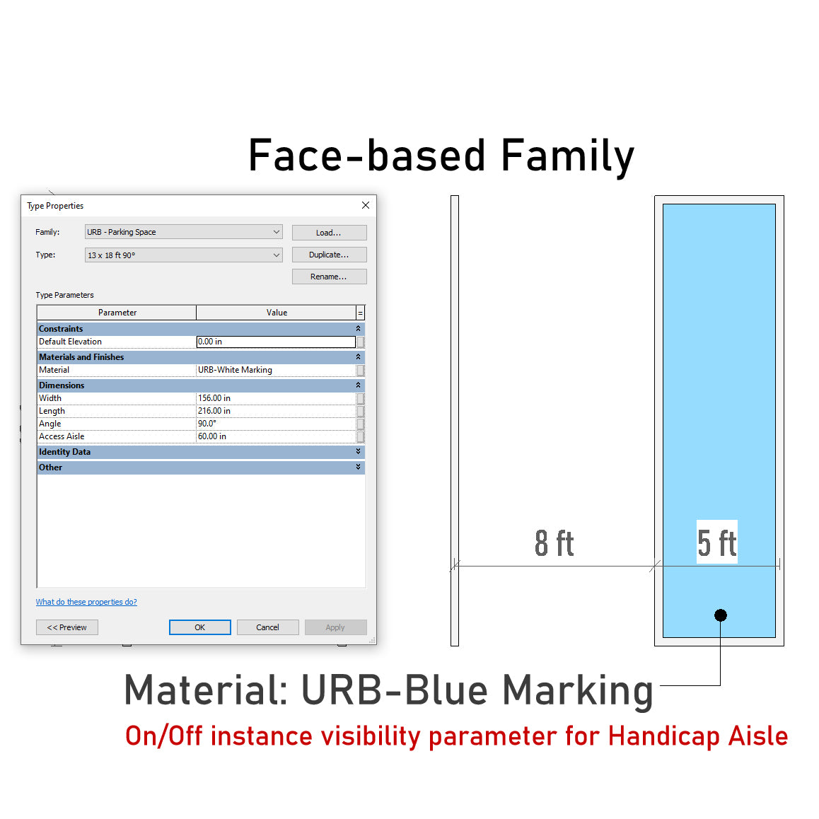 Revit Parking Space (Metric + Imperial) download family 