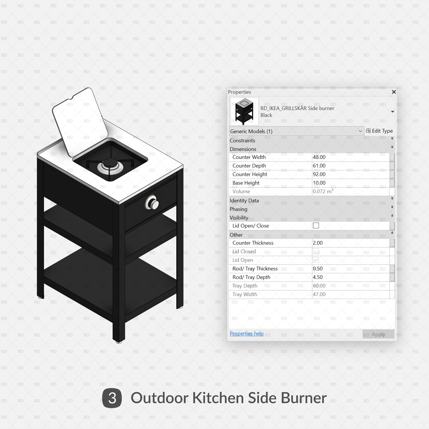 revit outdoor kitchen burner