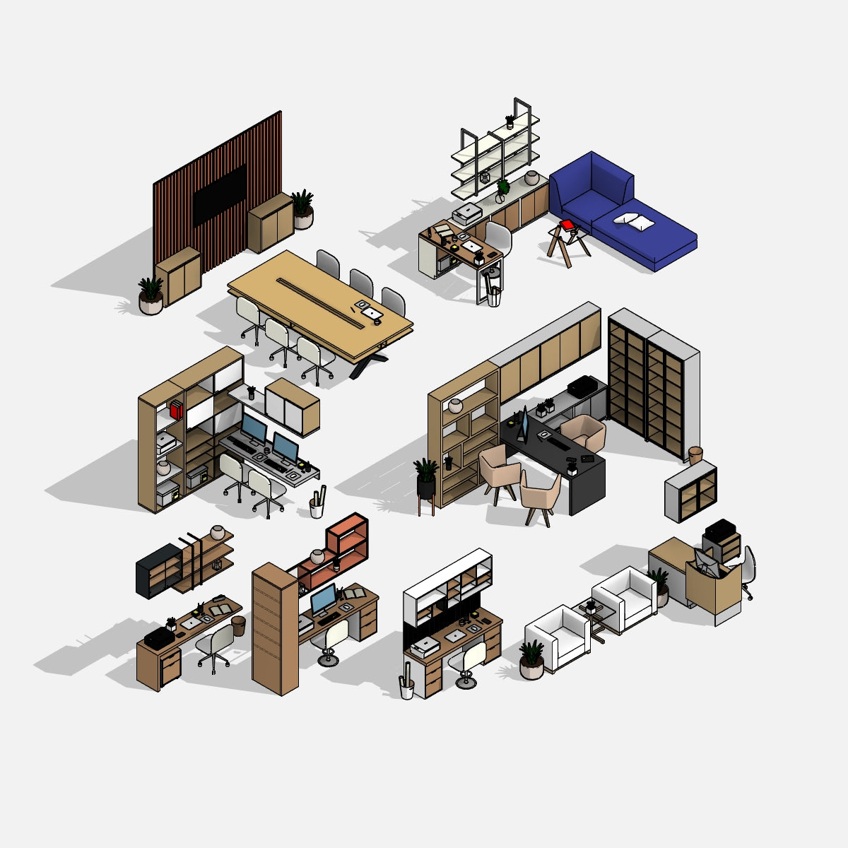 revit office furniture families