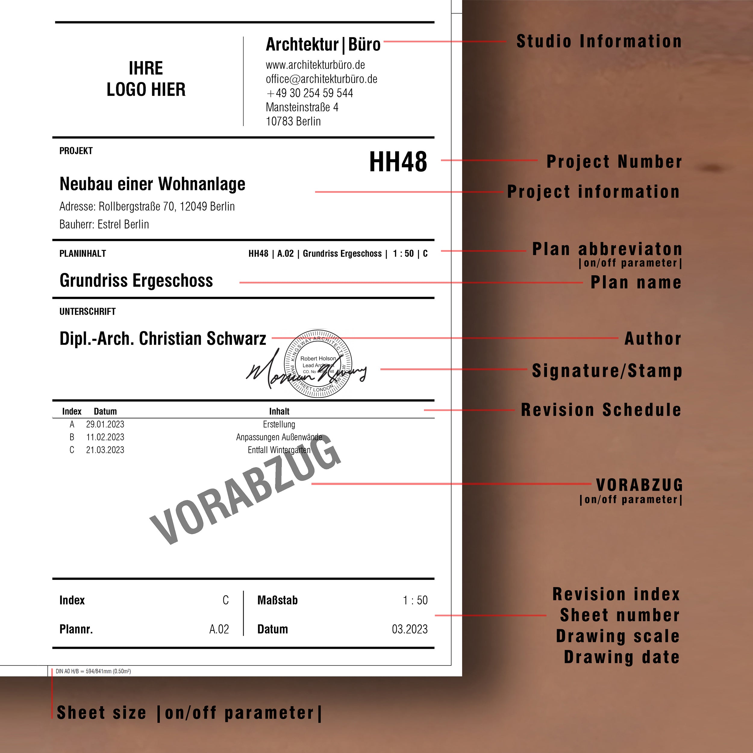 revit title blocks german