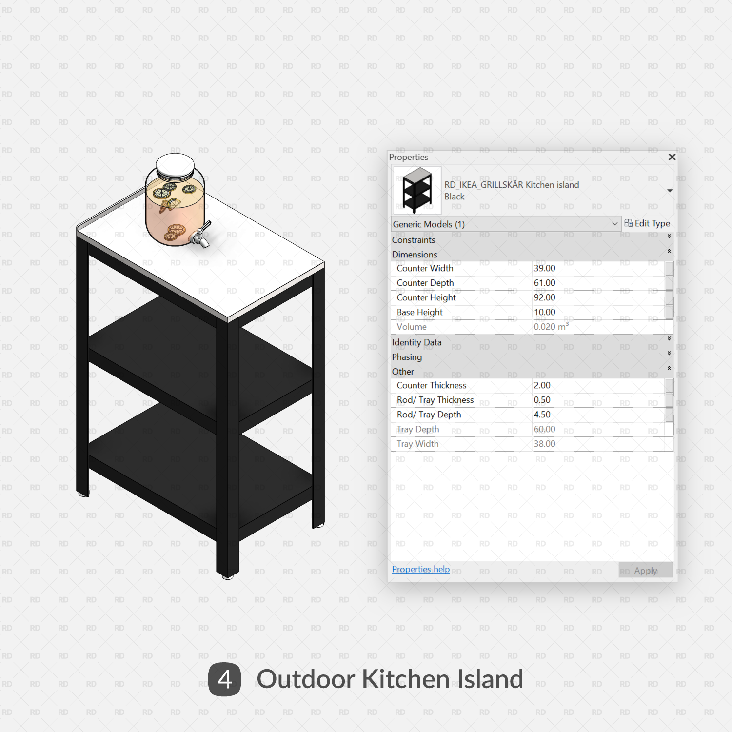 revit outdoor kitchen island