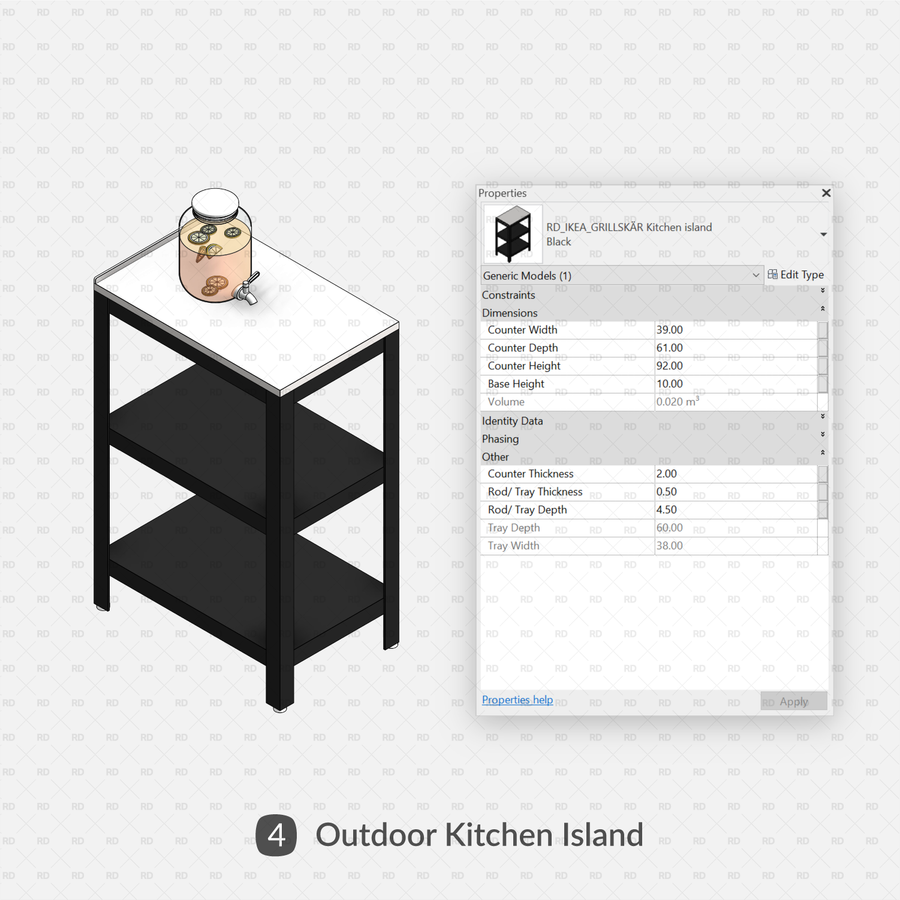 Download Revit Outdoor Kitchen | Revit Families | RD Studio