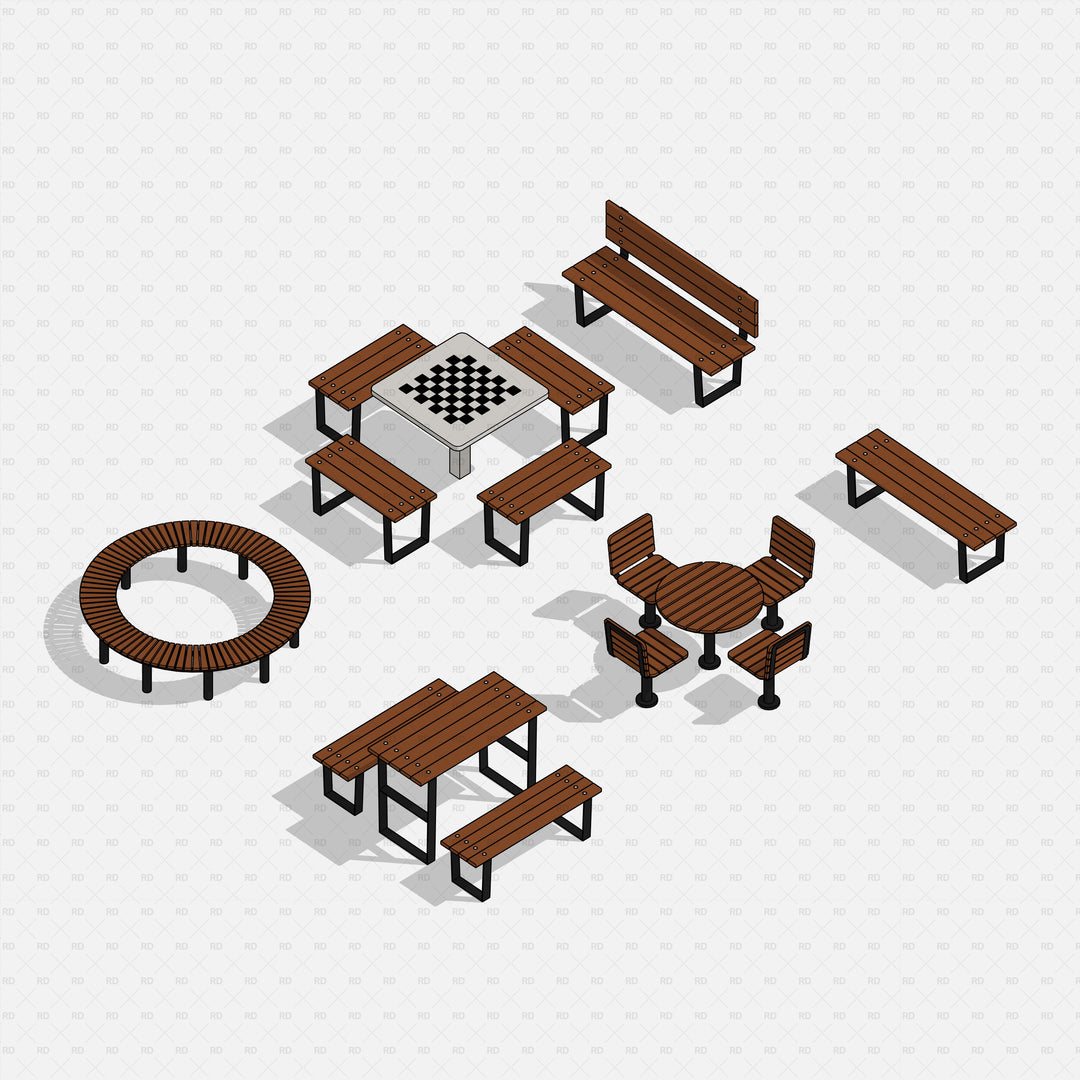 Revit Outdoor Furniture - Revit Street Furniture | RD Studio