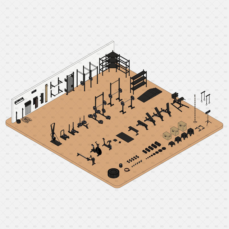 Gym Signage Rvt Blocks Download 27 Revit Gym Equipment Families | RD Studio