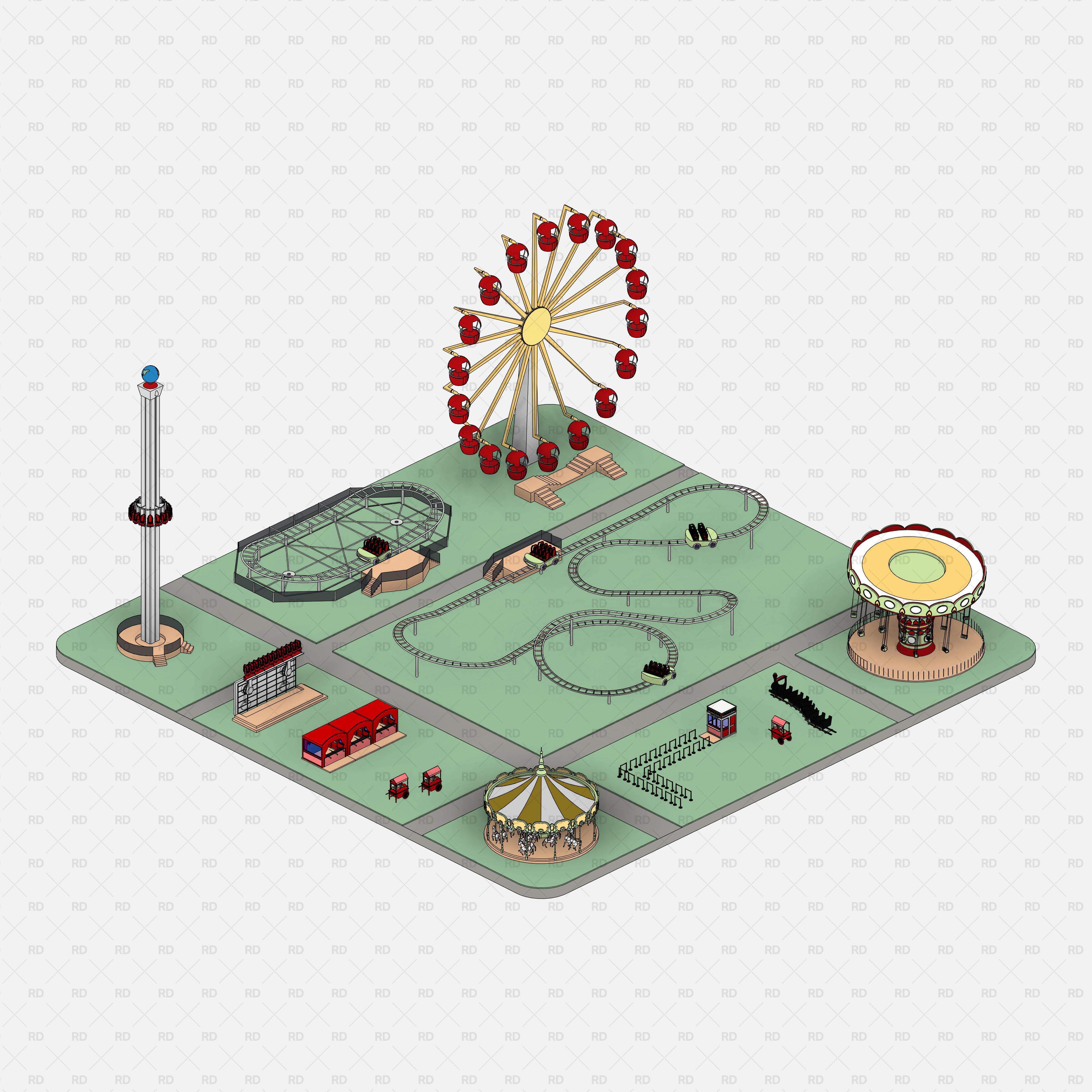 download revit amusement park families 