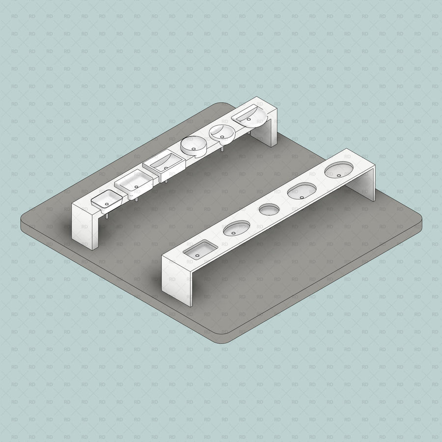 Undermount & Vanity Bathroom Sink Revit Families (.RFA)