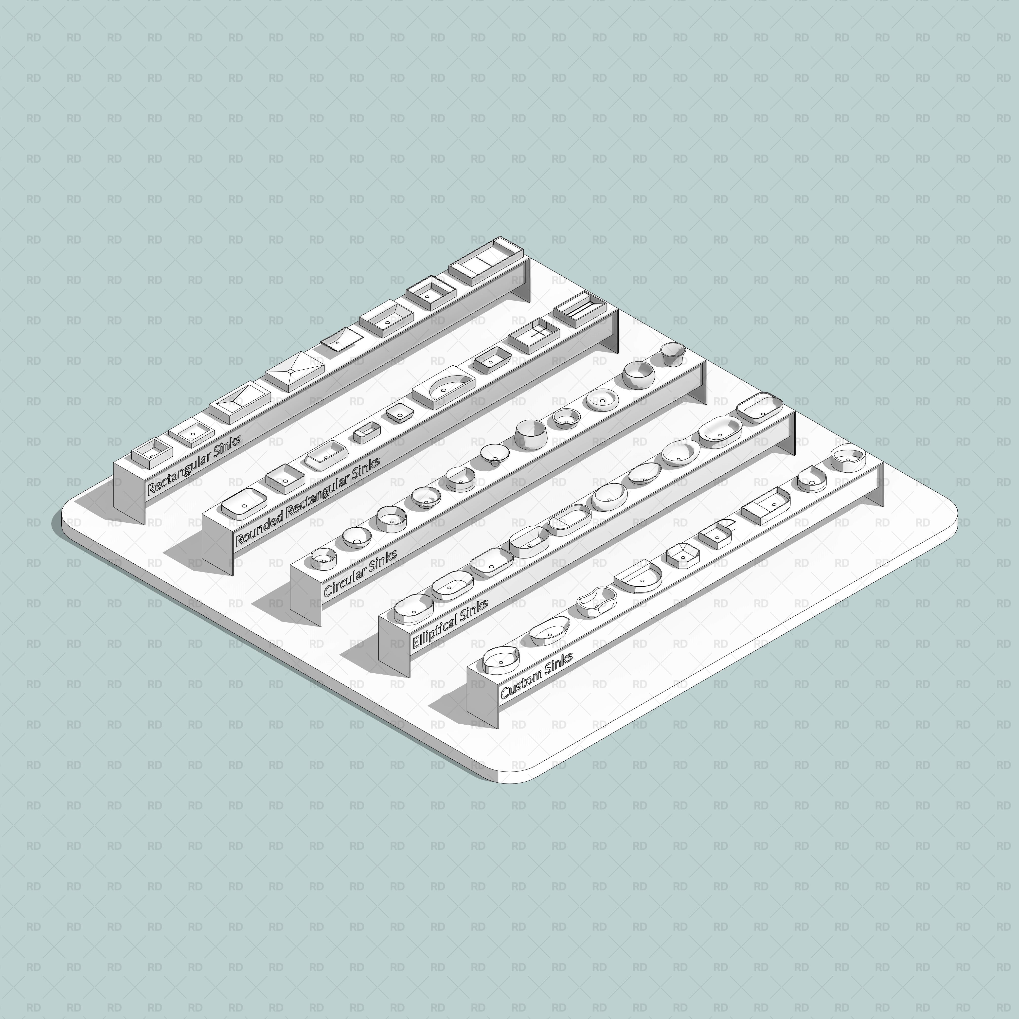 revit wash basins families download