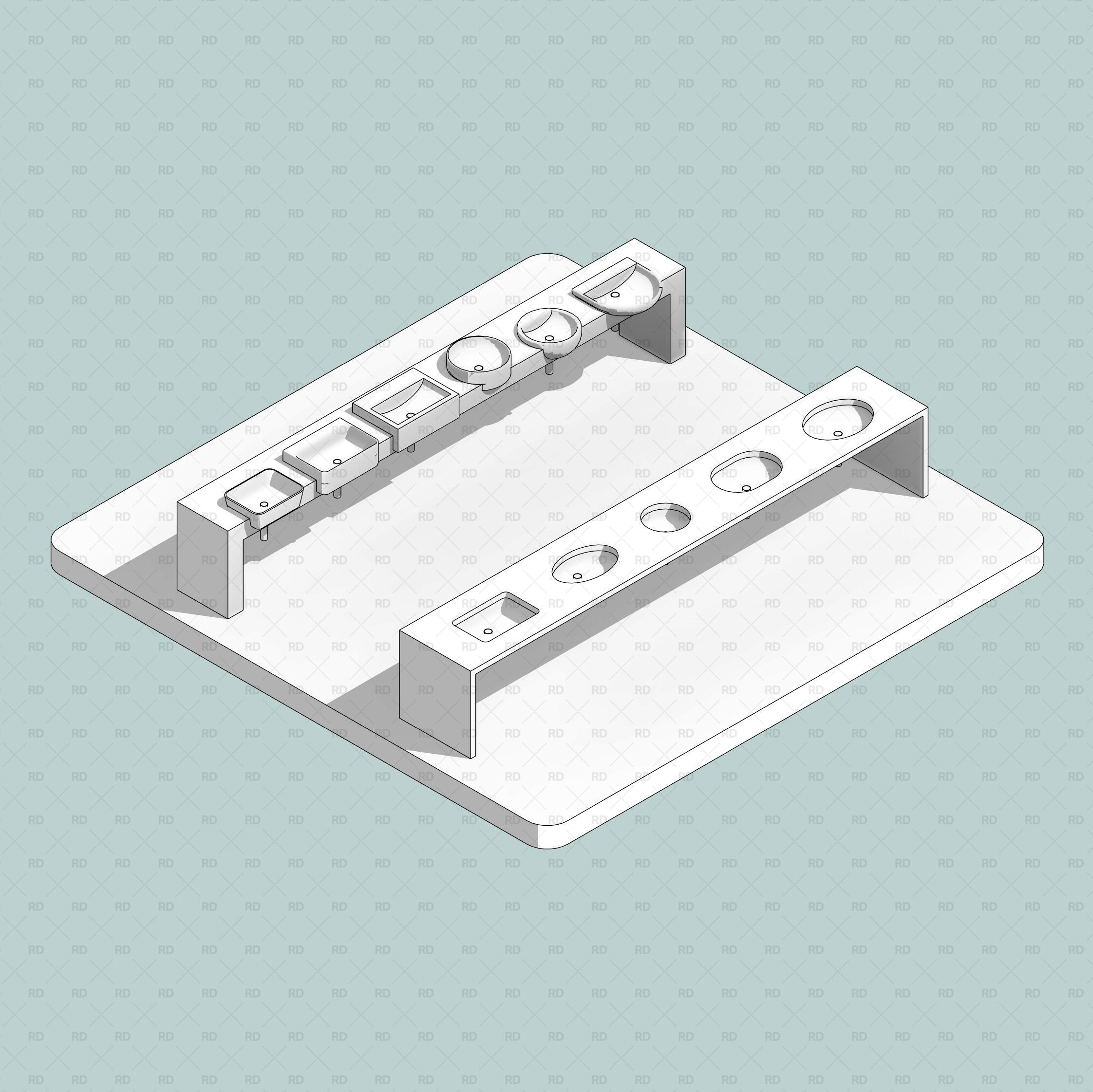 Undermount and Semi-Recessed wash basin download revit 2020