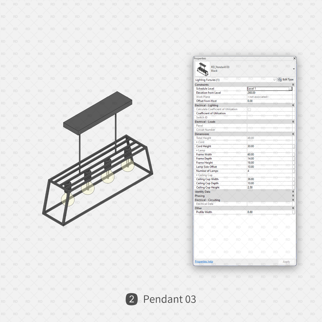 Download 20 Pendants Revit Families | Lighting Fixtures | RD Studio