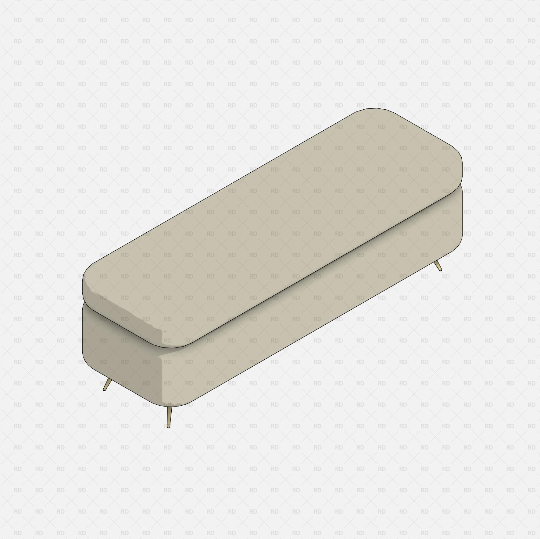 Download high quality revit family bedroom bench beige rd studio