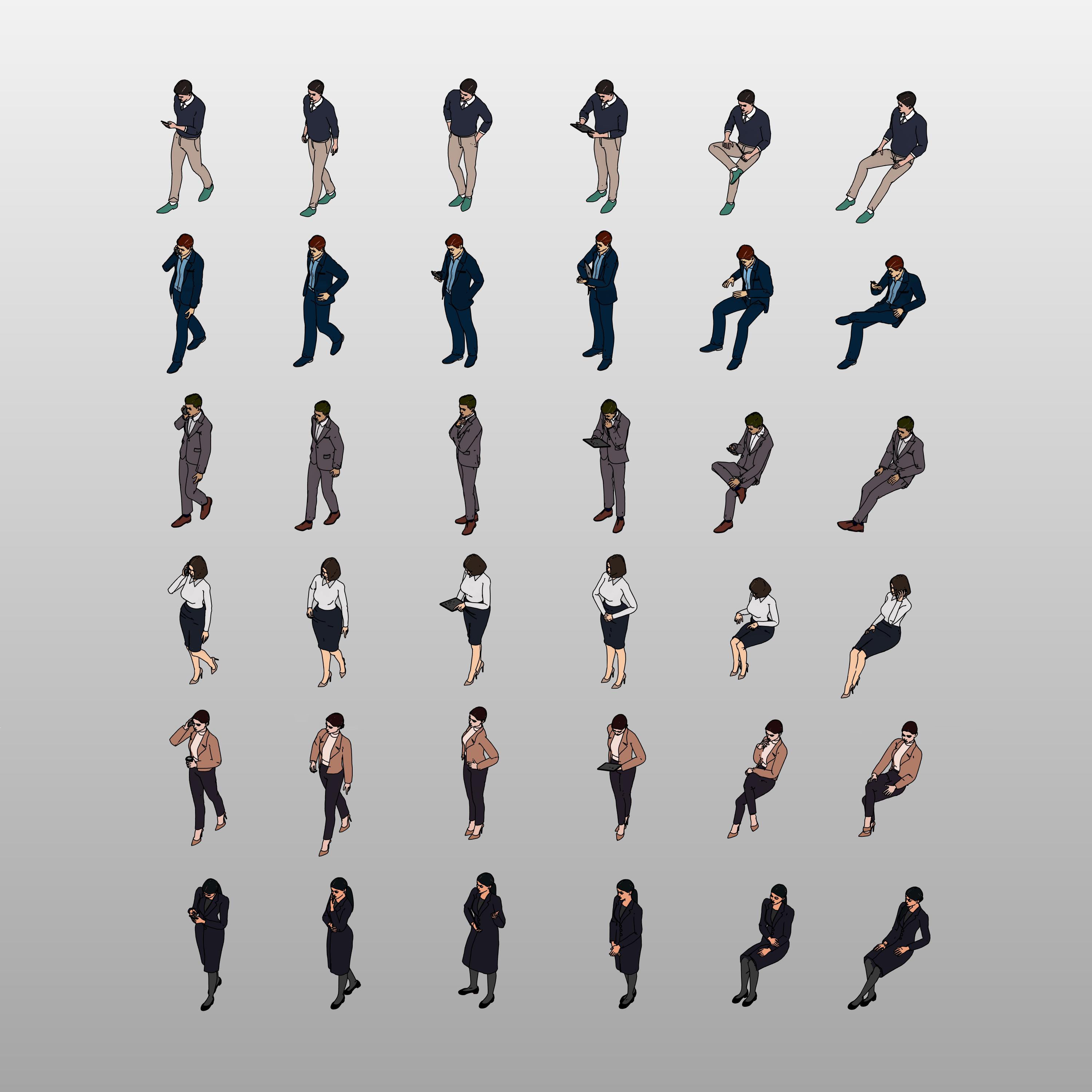 Revit 3D People - Professional 3D Entourage | RD Studio