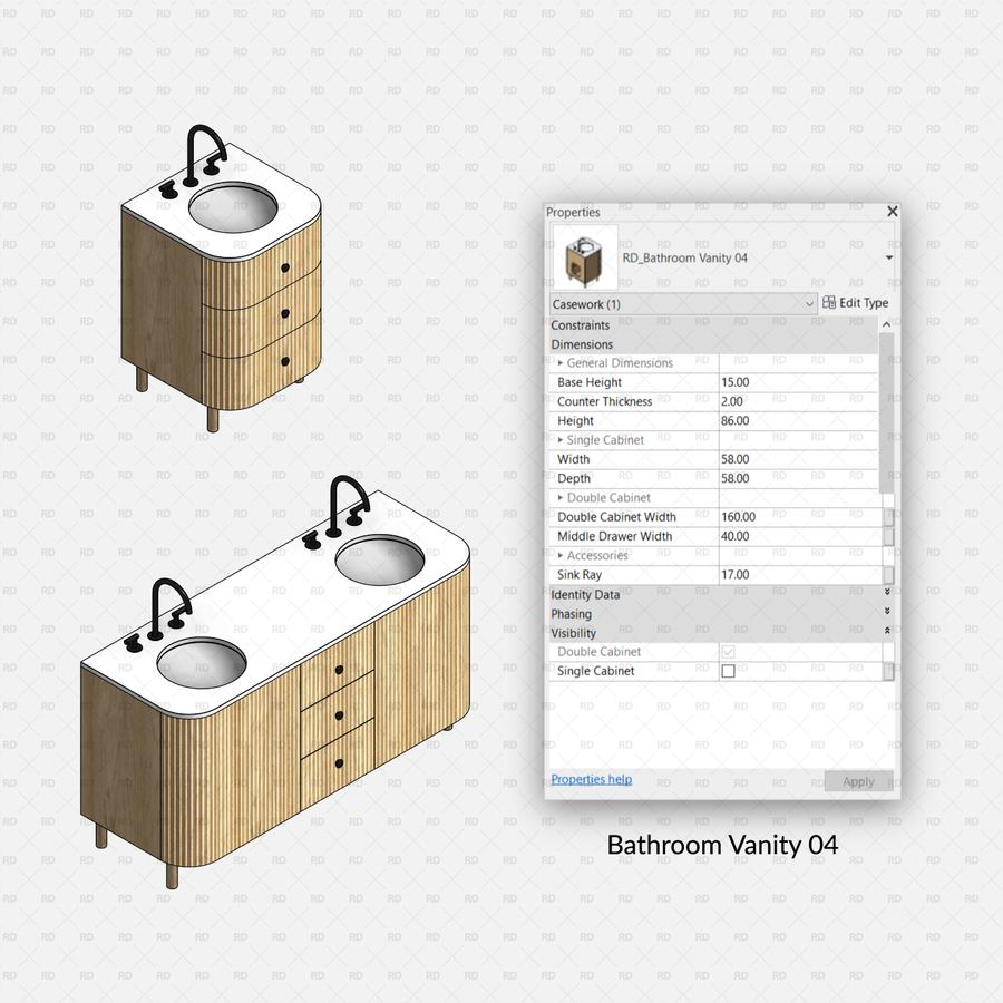 Bathroom Rvt File Download Bathroom Vanities Revit Revit Families | RD Studio