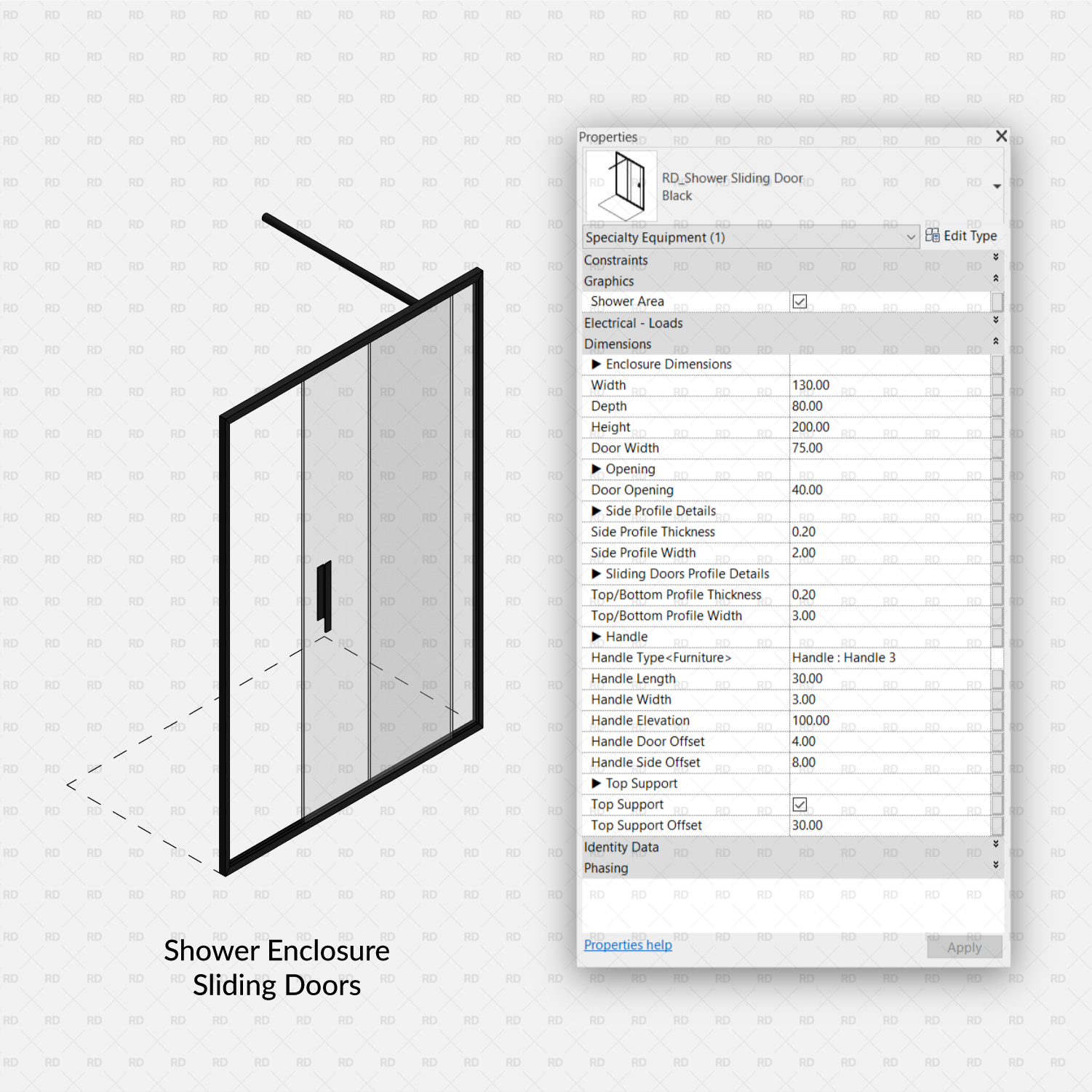 revit shower sliding door