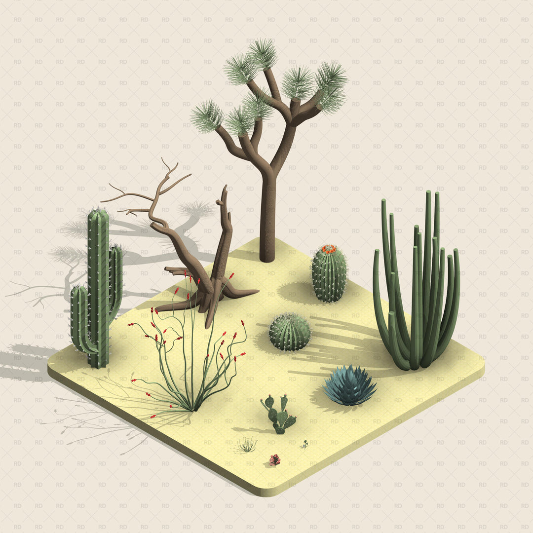 Download Revit Desert Plants and Trees | 12 Planting Families | RD Studio