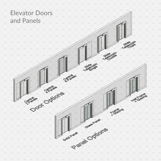 Revit Elevator Front Rear Download Revit Elevator and Elevator Door Families | RD Studio