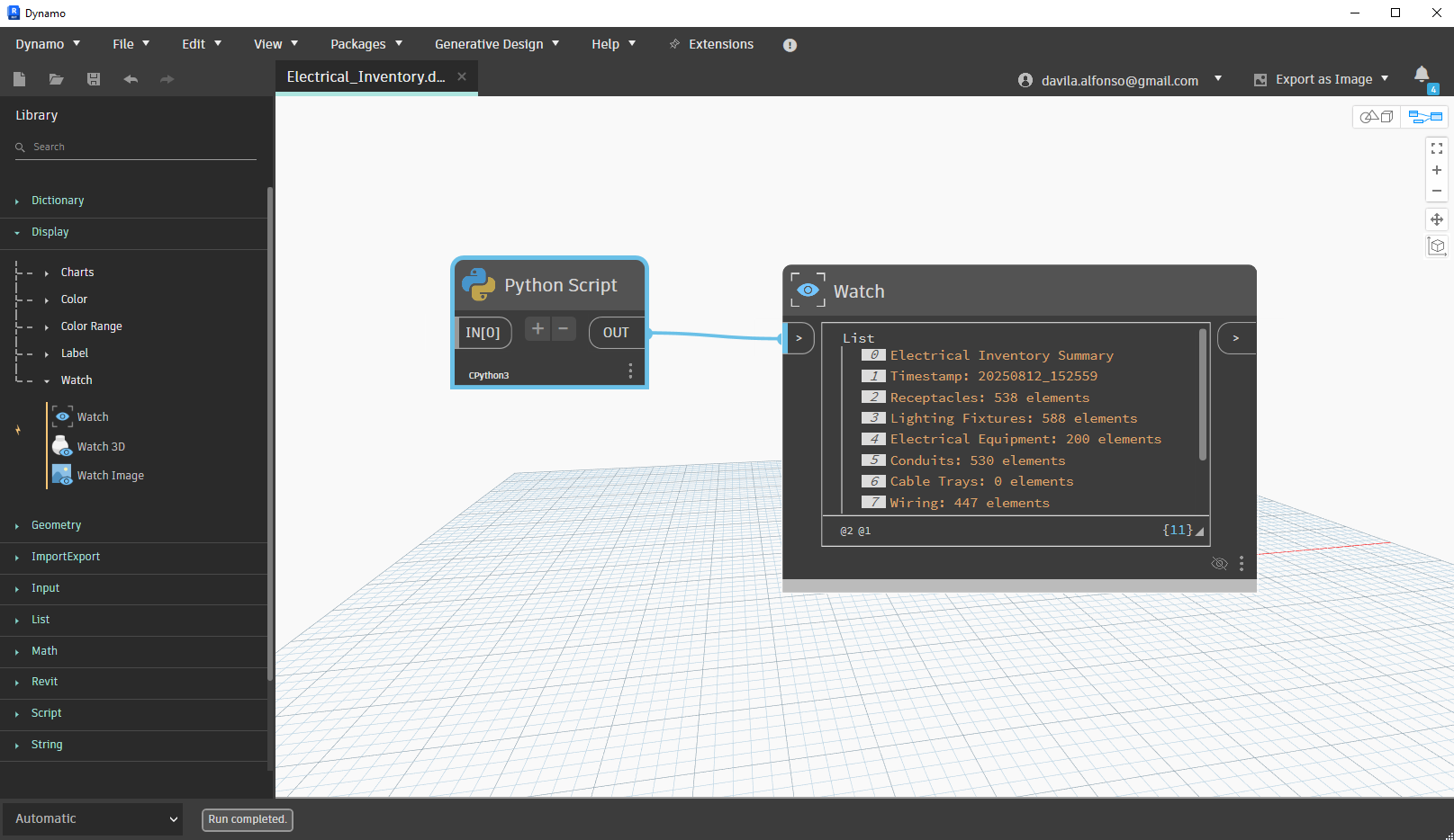 download revit Dynamo Script - Electrical Inventory for Revit MEP - python
