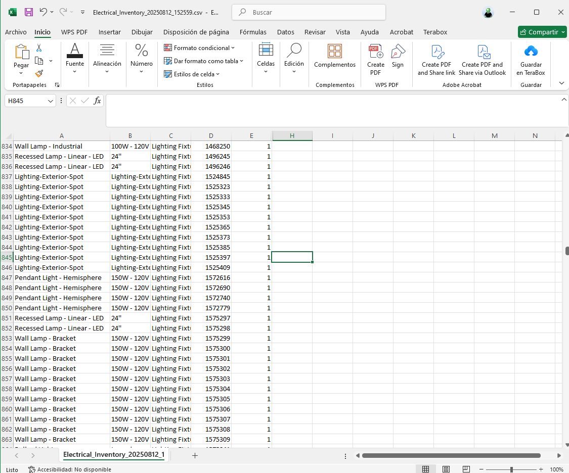 download revit Dynamo Script - Electrical Inventory for Revit MEP - excel 