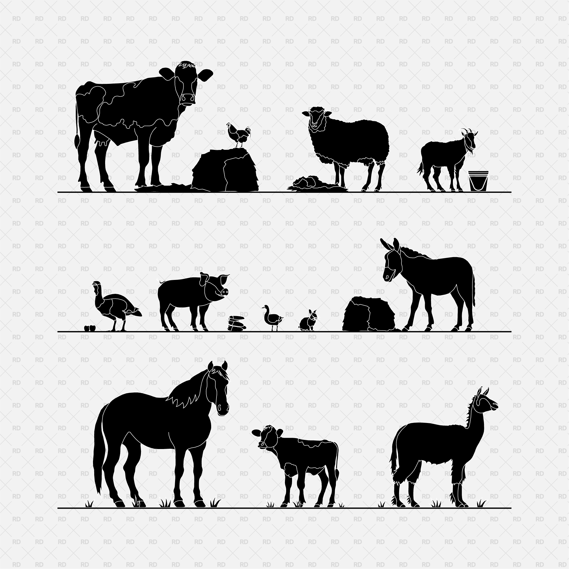 Revit 2D Farm Animals