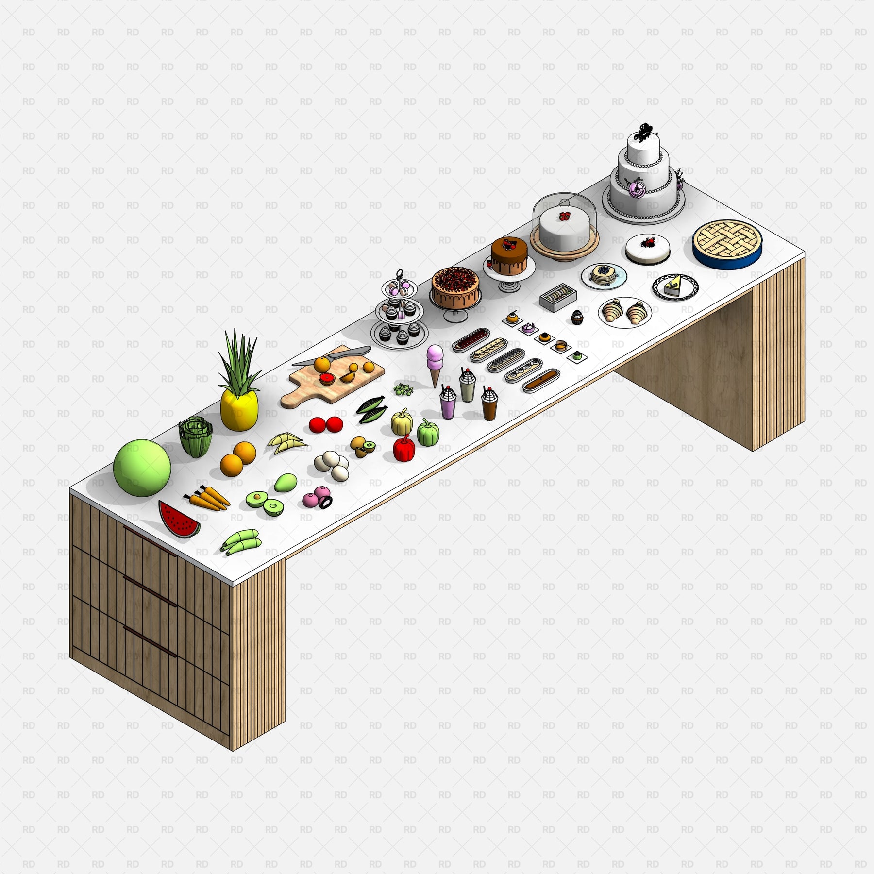 Cookies Rack Revit Revit Kitchenware Families | 93 Objects | RD Studio