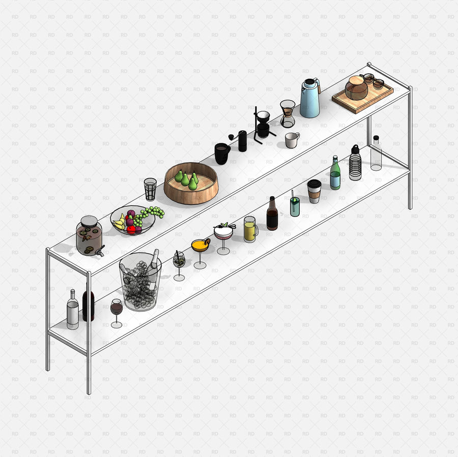 Revit Kitchenware Families | 93 Objects | RD Studio