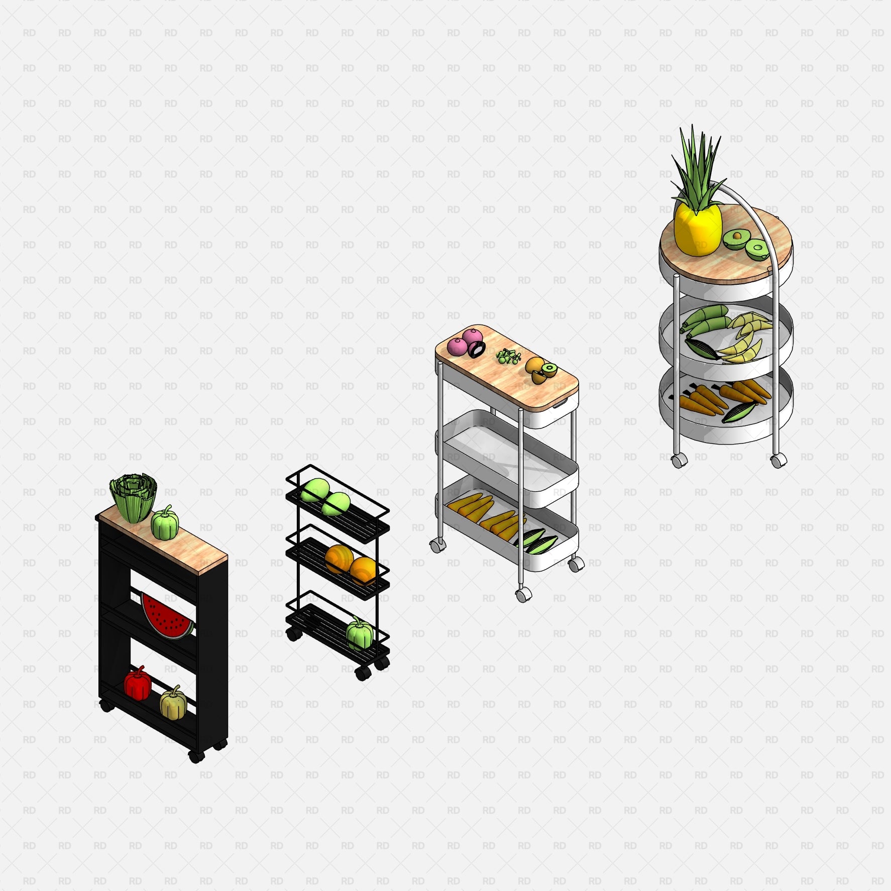 Revit Food and Drink download families 2020 decor kitchen  fruit vegetables