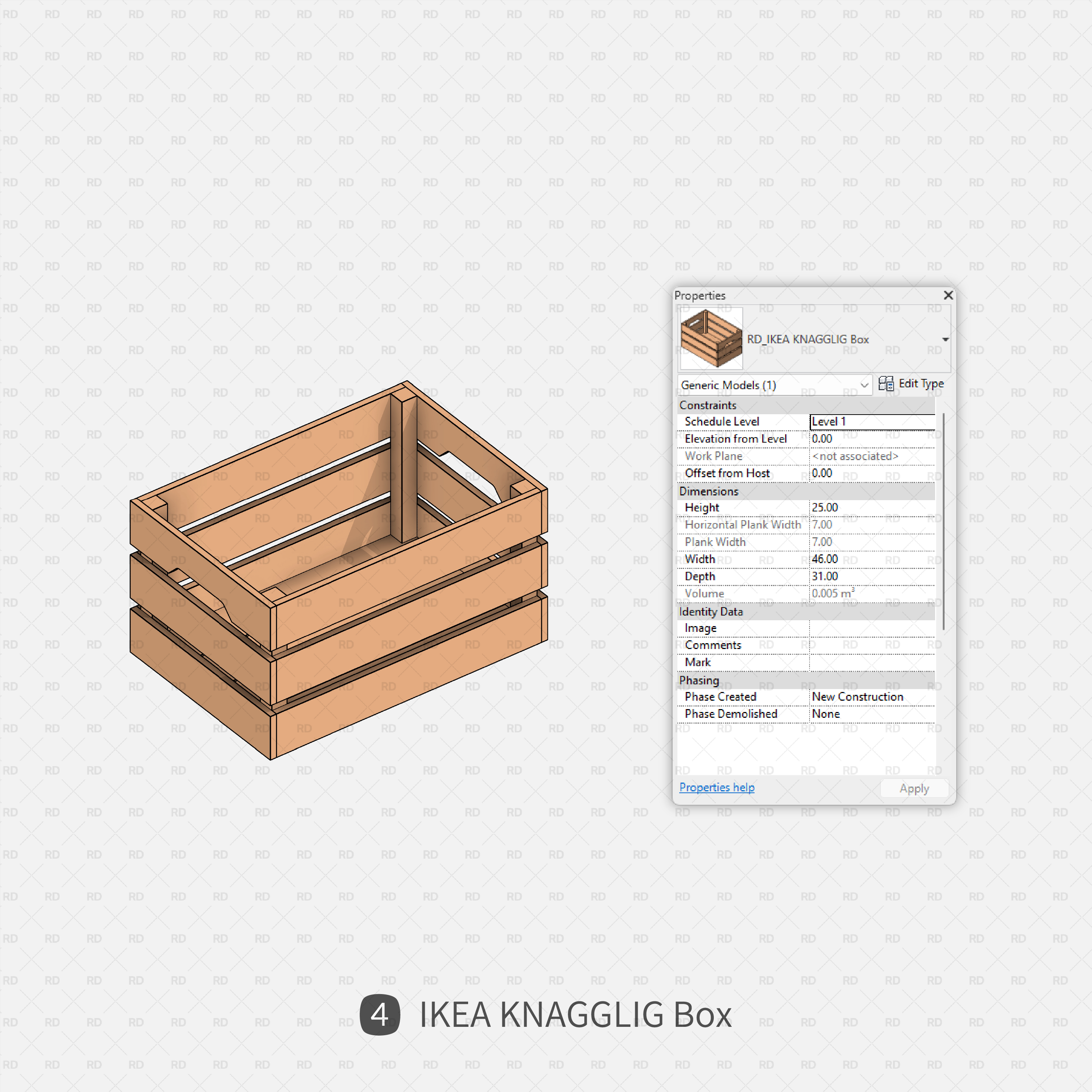 revit IKEA KNAGGLIG box